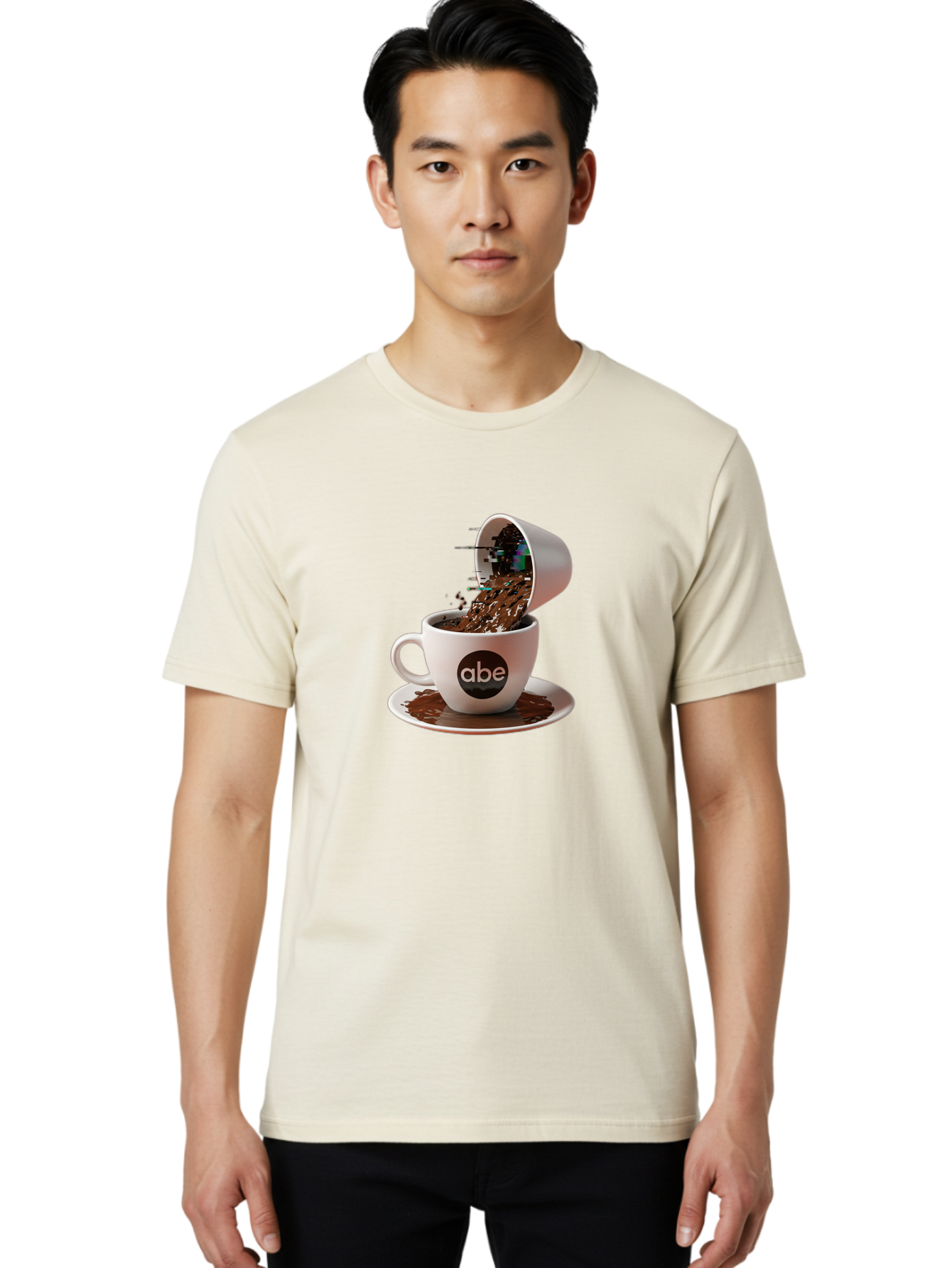 Abe-Coffee-Cup Men'S Graphic Tee, 100% Cotton, Comfortable Casual Summer Wear, Machine Washable, Vintage Camera, Old Camera, Antique Camera, Black Camera, Classic Photography, Photography Equipment, Nostalgic Device, Film Camera, Camera Art Bao030