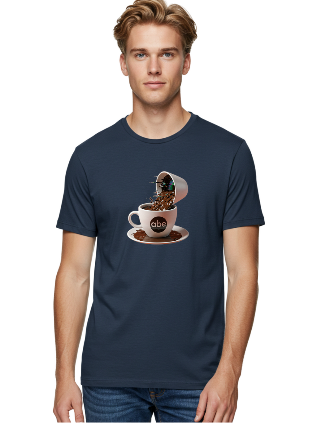 Abe-Coffee-Cup Men'S Graphic Tee, 100% Cotton, Comfortable Casual Summer Wear, Machine Washable, Vintage Camera, Old Camera, Antique Camera, Black Camera, Classic Photography, Photography Equipment, Nostalgic Device, Film Camera, Camera Art Bao030