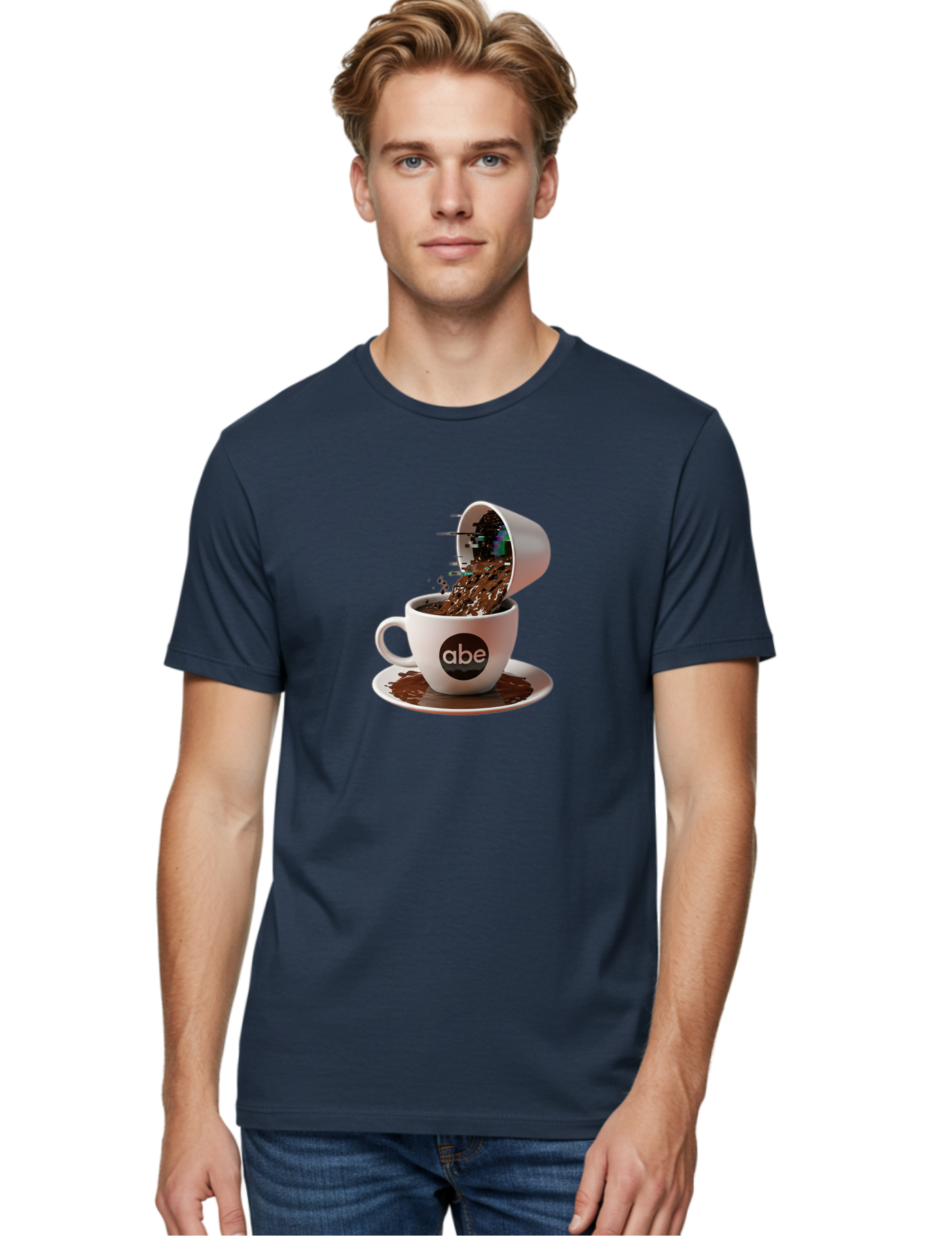 Abe-Coffee-Cup Men'S Graphic Tee, 100% Cotton, Comfortable Casual Summer Wear, Machine Washable, Vintage Camera, Old Camera, Antique Camera, Black Camera, Classic Photography, Photography Equipment, Nostalgic Device, Film Camera, Camera Art Bao030