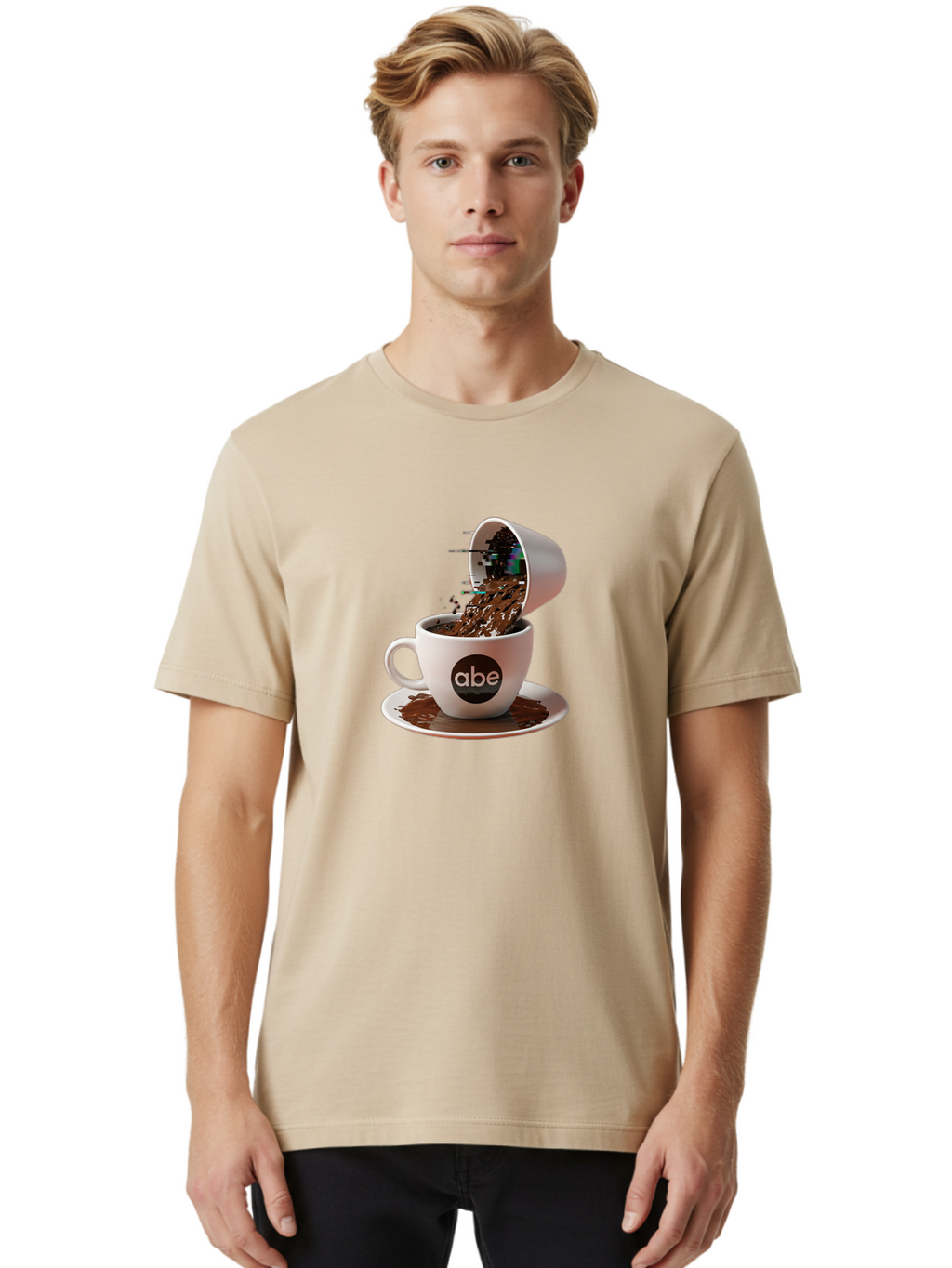 Abe-Coffee-Cup Men'S Graphic Tee, 100% Cotton, Comfortable Casual Summer Wear, Machine Washable, Vintage Camera, Old Camera, Antique Camera, Black Camera, Classic Photography, Photography Equipment, Nostalgic Device, Film Camera, Camera Art Bao030