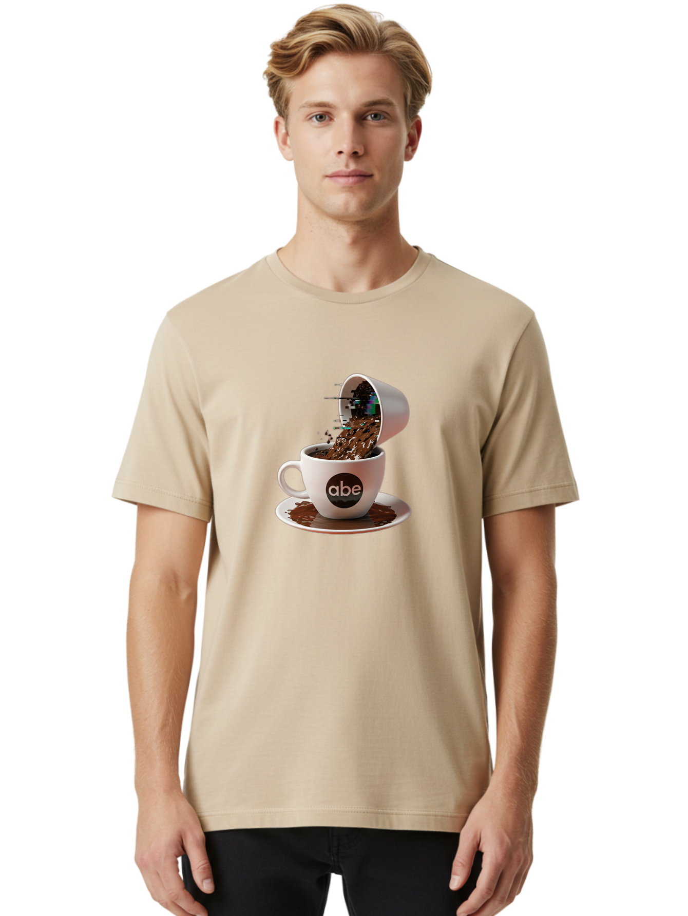 Abe-Coffee-Cup Men'S Graphic Tee, 100% Cotton, Comfortable Casual Summer Wear, Machine Washable, Vintage Camera, Old Camera, Antique Camera, Black Camera, Classic Photography, Photography Equipment, Nostalgic Device, Film Camera, Camera Art Bao030