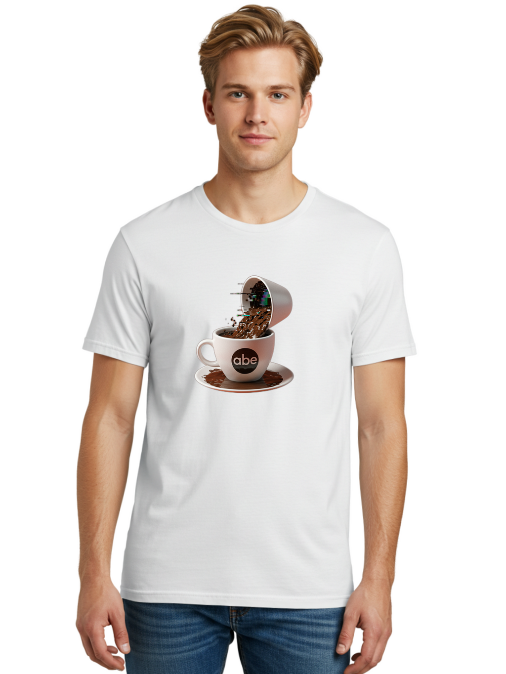 Abe-Coffee-Cup Men'S Graphic Tee, 100% Cotton, Comfortable Casual Summer Wear, Machine Washable, Vintage Camera, Old Camera, Antique Camera, Black Camera, Classic Photography, Photography Equipment, Nostalgic Device, Film Camera, Camera Art Bao030