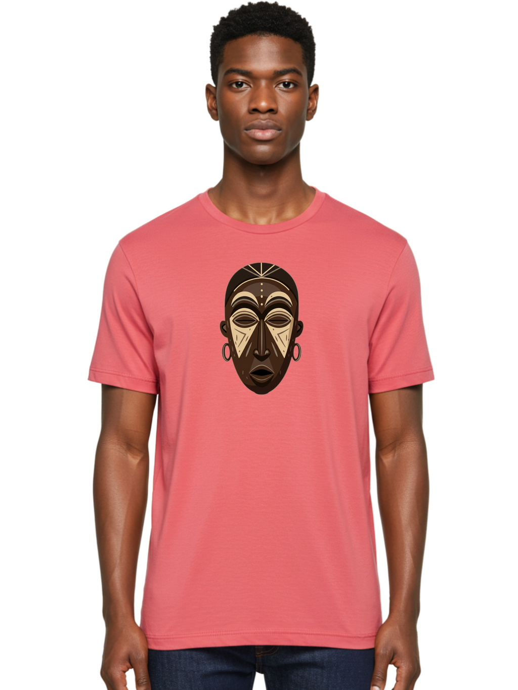African-Mask Men'S Graphic Tee, 100% Cotton, Comfortable Casual Summer Wear, Machine Washable, Vintage Camera, Old Camera, Antique Camera, Black Camera, Classic Photography, Photography Equipment, Nostalgic Device, Film Camera, Camera Art Bao033