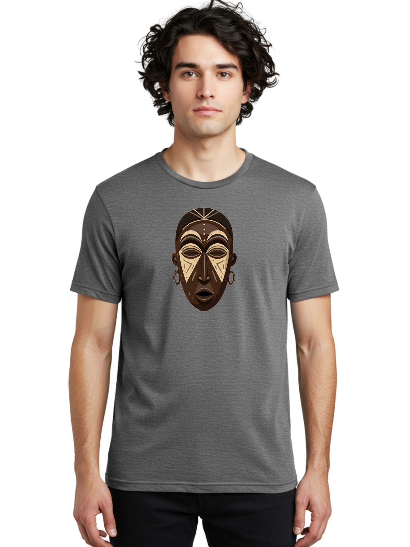 African-Mask Men'S Graphic Tee, 100% Cotton, Comfortable Casual Summer Wear, Machine Washable, Vintage Camera, Old Camera, Antique Camera, Black Camera, Classic Photography, Photography Equipment, Nostalgic Device, Film Camera, Camera Art Bao033