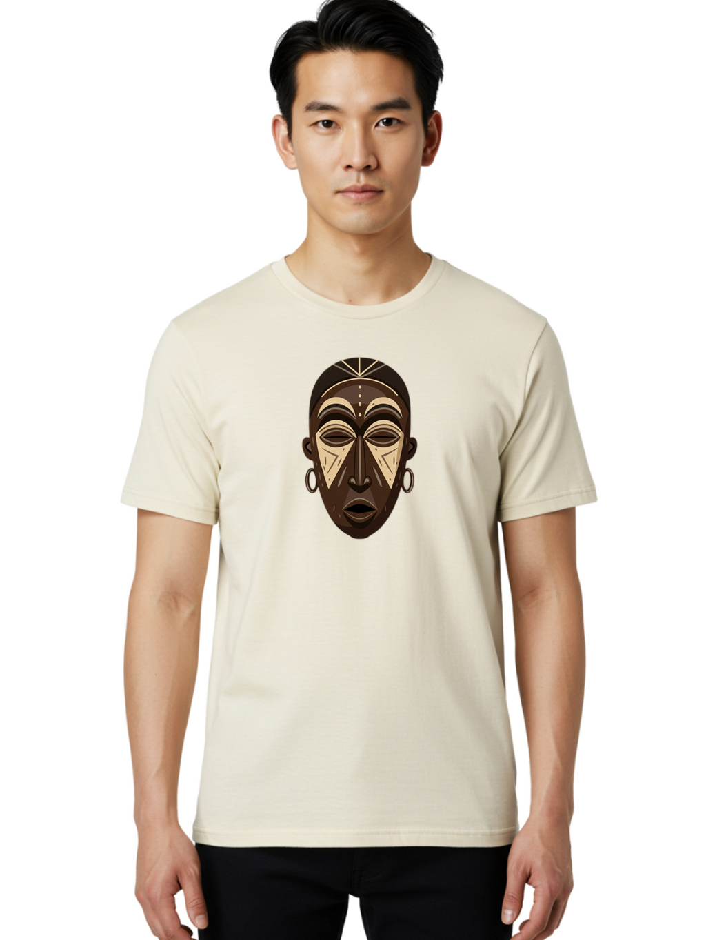 African-Mask Men'S Graphic Tee, 100% Cotton, Comfortable Casual Summer Wear, Machine Washable, Vintage Camera, Old Camera, Antique Camera, Black Camera, Classic Photography, Photography Equipment, Nostalgic Device, Film Camera, Camera Art Bao033