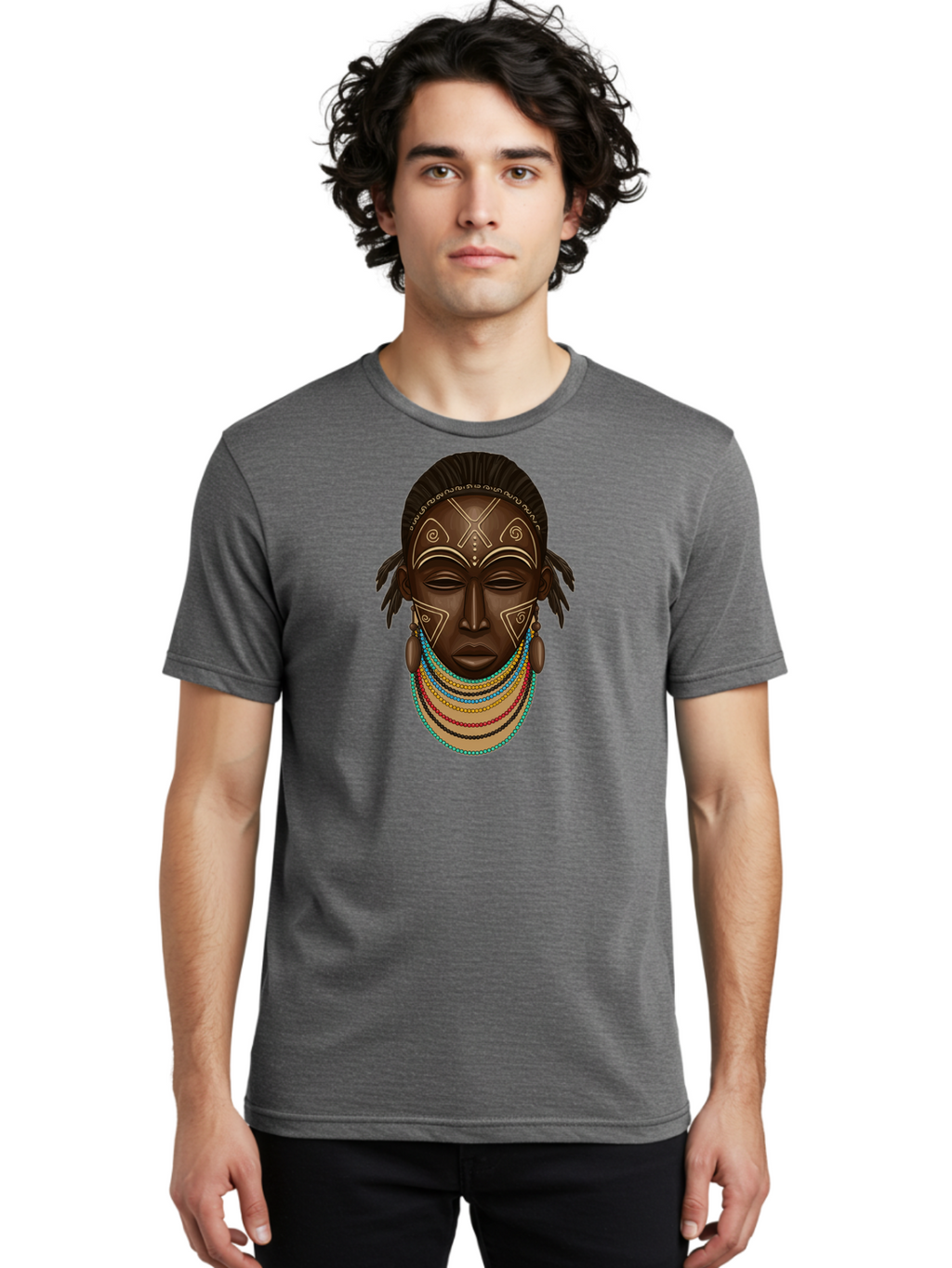 African-Woman-Portrait-1 Men'S Graphic Tee, 100% Cotton, Comfortable Casual Summer Wear, Machine Washable, Vintage Camera, Old Camera, Antique Camera, Black Camera, Classic Photography, Photography Equipment, Nostalgic Device, Film Camera, Bao034