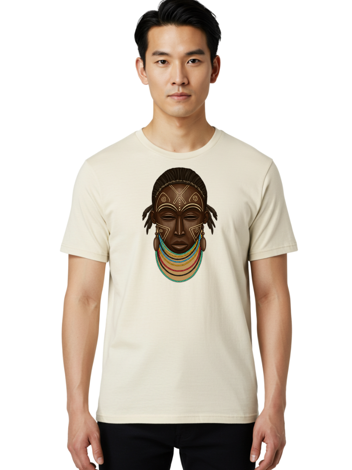 African-Woman-Portrait-1 Men'S Graphic Tee, 100% Cotton, Comfortable Casual Summer Wear, Machine Washable, Vintage Camera, Old Camera, Antique Camera, Black Camera, Classic Photography, Photography Equipment, Nostalgic Device, Film Camera, Bao034