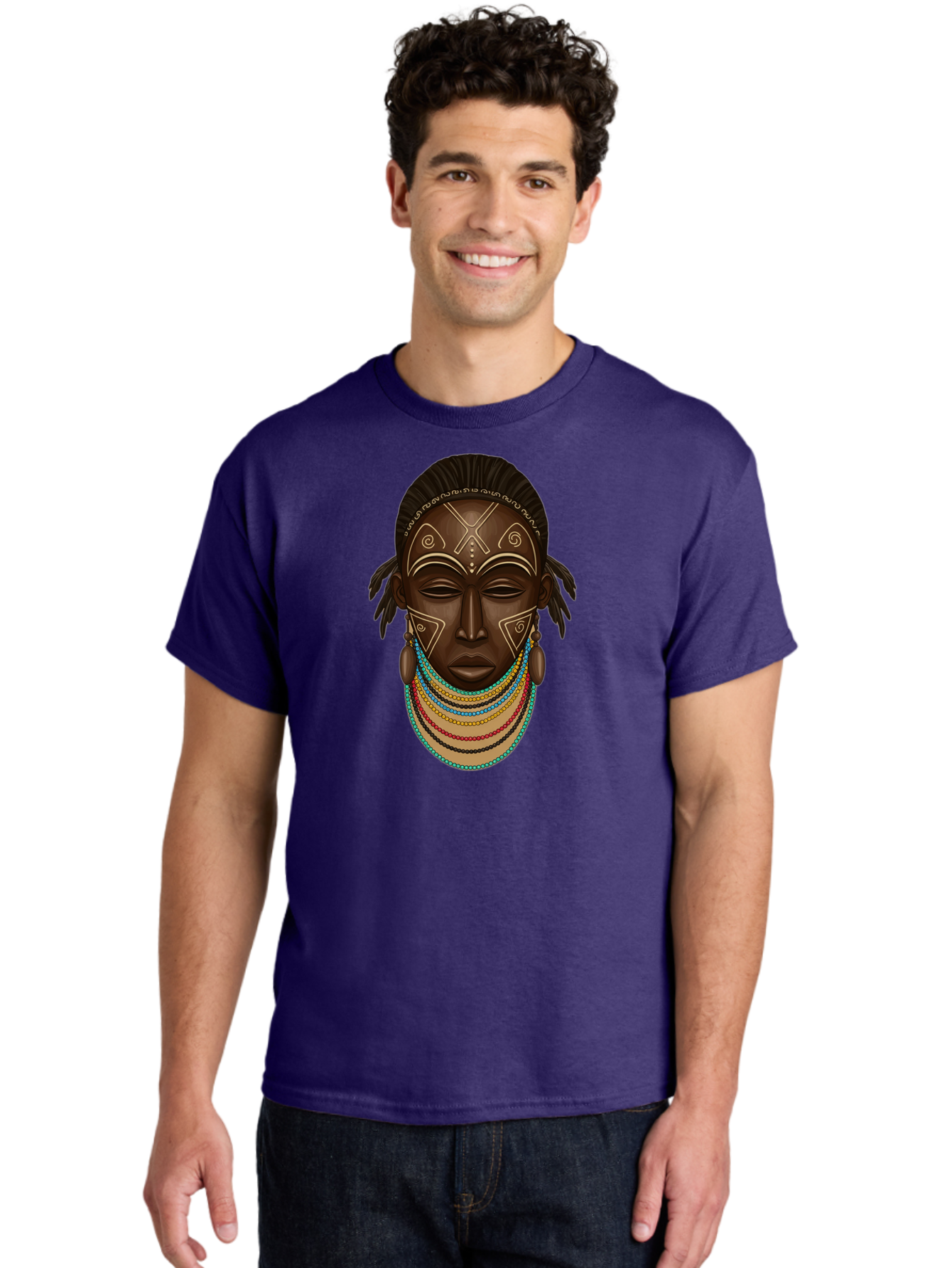 African-Woman-Portrait-1 Men'S Graphic Tee, 100% Cotton, Comfortable Casual Summer Wear, Machine Washable, Vintage Camera, Old Camera, Antique Camera, Black Camera, Classic Photography, Photography Equipment, Nostalgic Device, Film Camera, Bao034