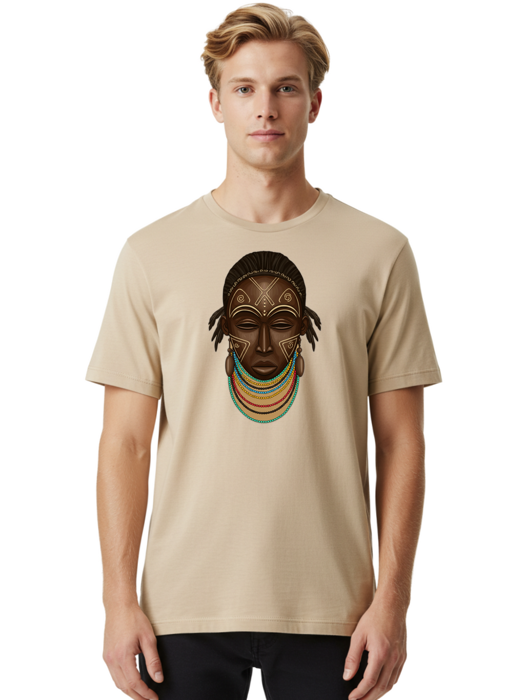 African-Woman-Portrait-1 Men'S Graphic Tee, 100% Cotton, Comfortable Casual Summer Wear, Machine Washable, Vintage Camera, Old Camera, Antique Camera, Black Camera, Classic Photography, Photography Equipment, Nostalgic Device, Film Camera, Bao034