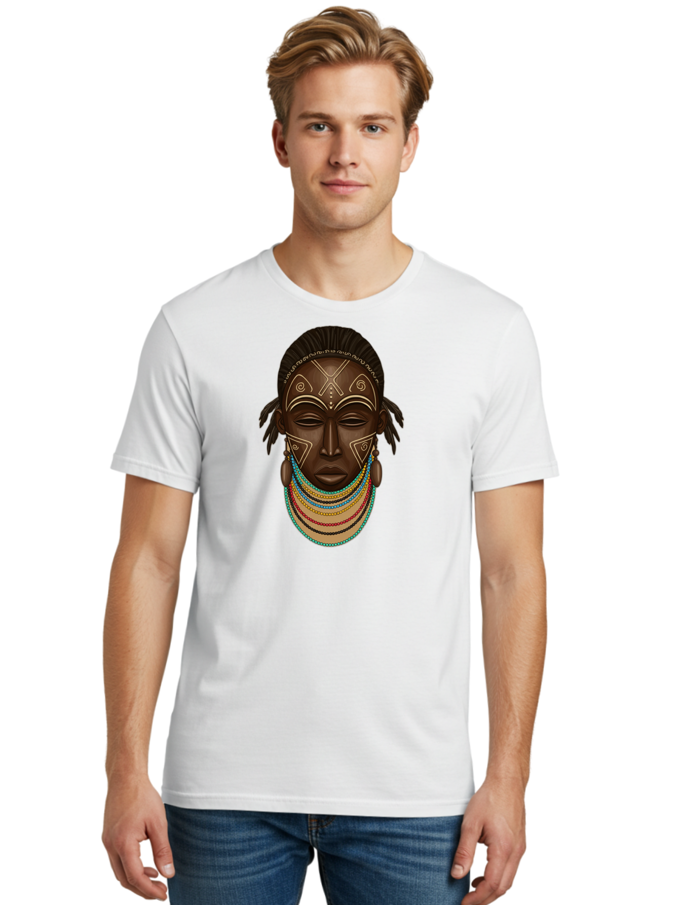 African-Woman-Portrait-1 Men'S Graphic Tee, 100% Cotton, Comfortable Casual Summer Wear, Machine Washable, Vintage Camera, Old Camera, Antique Camera, Black Camera, Classic Photography, Photography Equipment, Nostalgic Device, Film Camera, Bao034