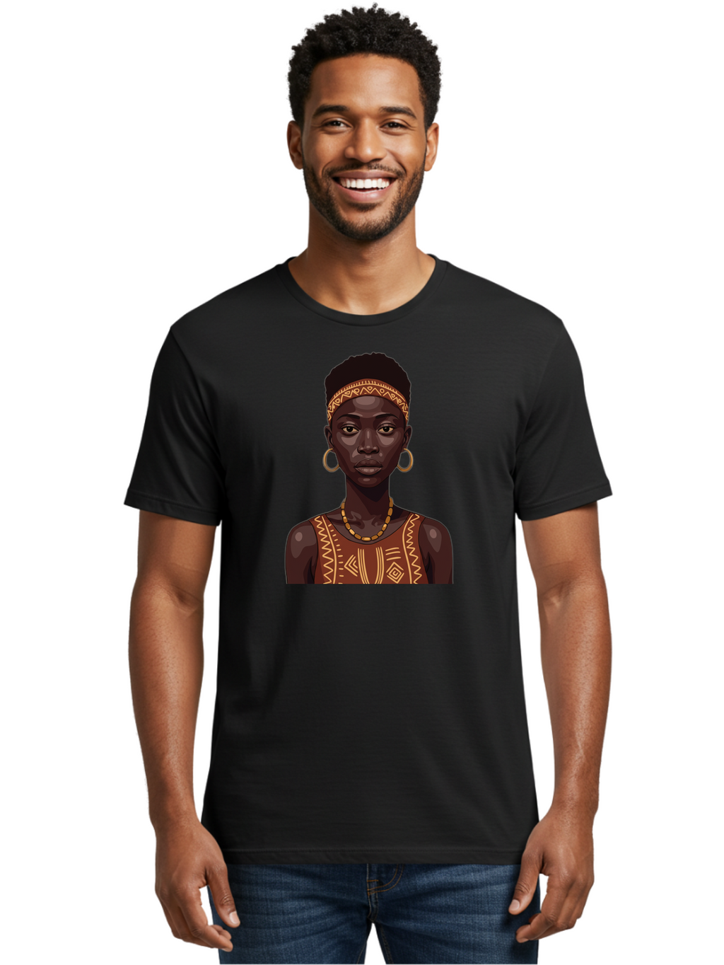 African-Woman-Portrait Men'S Graphic Tee, 100% Cotton, Comfortable Casual Summer Wear, Machine Washable, Vintage Camera, Old Camera, Antique Camera, Black Camera, Classic Photography, Photography Equipment, Nostalgic Device, Film Camera, Bao035