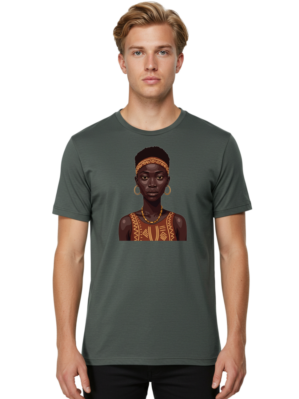 African-Woman-Portrait Men'S Graphic Tee, 100% Cotton, Comfortable Casual Summer Wear, Machine Washable, Vintage Camera, Old Camera, Antique Camera, Black Camera, Classic Photography, Photography Equipment, Nostalgic Device, Film Camera, Bao035