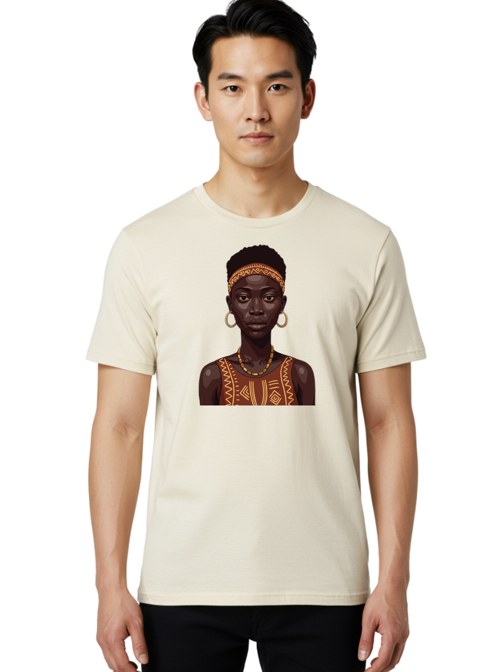 African-Woman-Portrait Men'S Graphic Tee, 100% Cotton, Comfortable Casual Summer Wear, Machine Washable, Vintage Camera, Old Camera, Antique Camera, Black Camera, Classic Photography, Photography Equipment, Nostalgic Device, Film Camera, Bao035