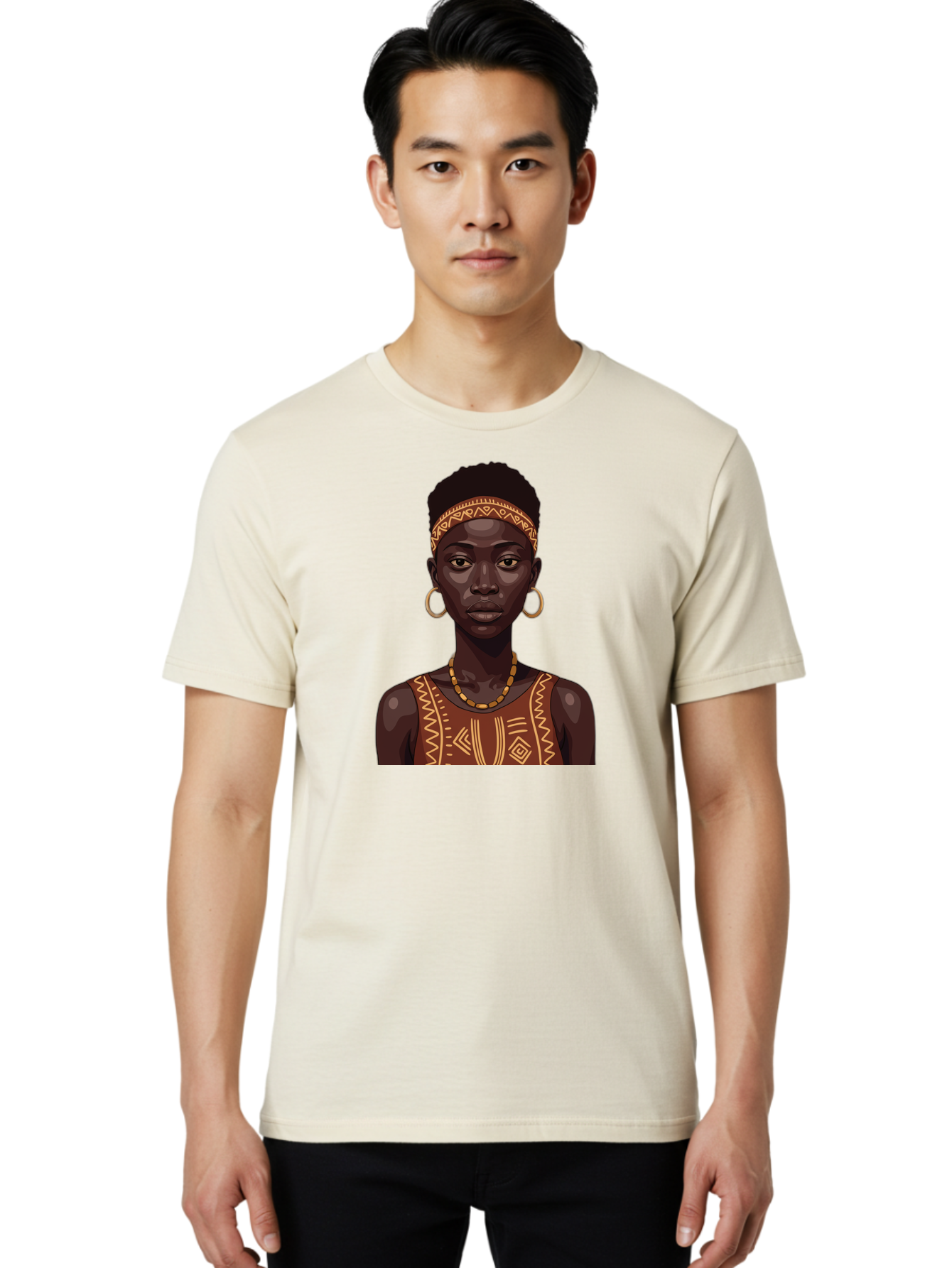 African-Woman-Portrait Men'S Graphic Tee, 100% Cotton, Comfortable Casual Summer Wear, Machine Washable, Vintage Camera, Old Camera, Antique Camera, Black Camera, Classic Photography, Photography Equipment, Nostalgic Device, Film Camera, Bao035