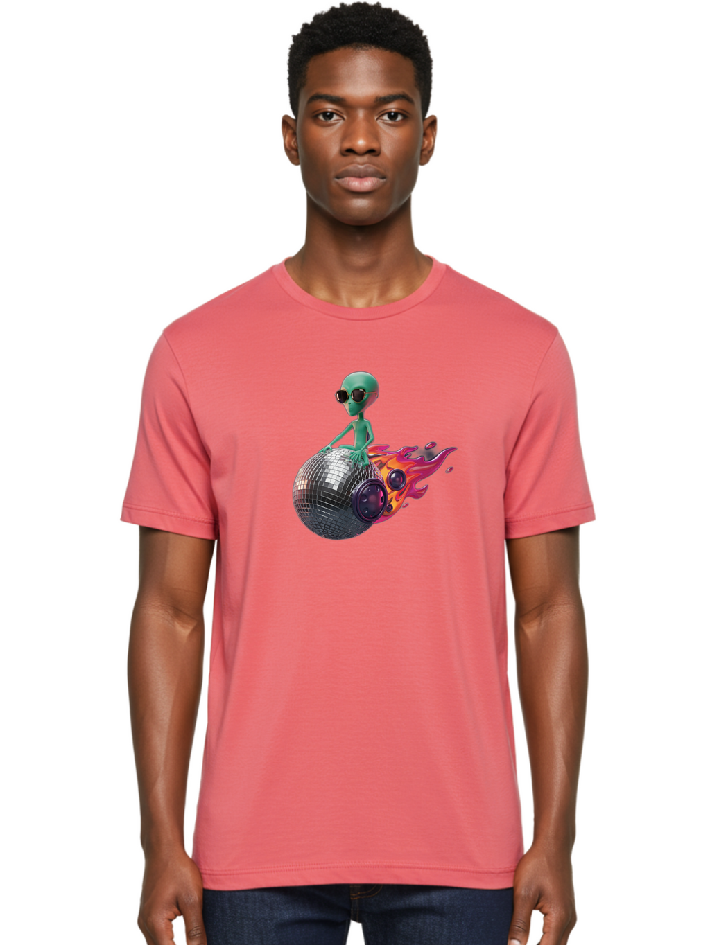Alien-On-Disco-Ball Men'S Graphic Tee, 100% Cotton, Comfortable Casual Summer Wear, Machine Washable, Vintage Camera, Old Camera, Antique Camera, Black Camera, Classic Photography, Photography Equipment, Nostalgic Device, Film Camera, Bao038