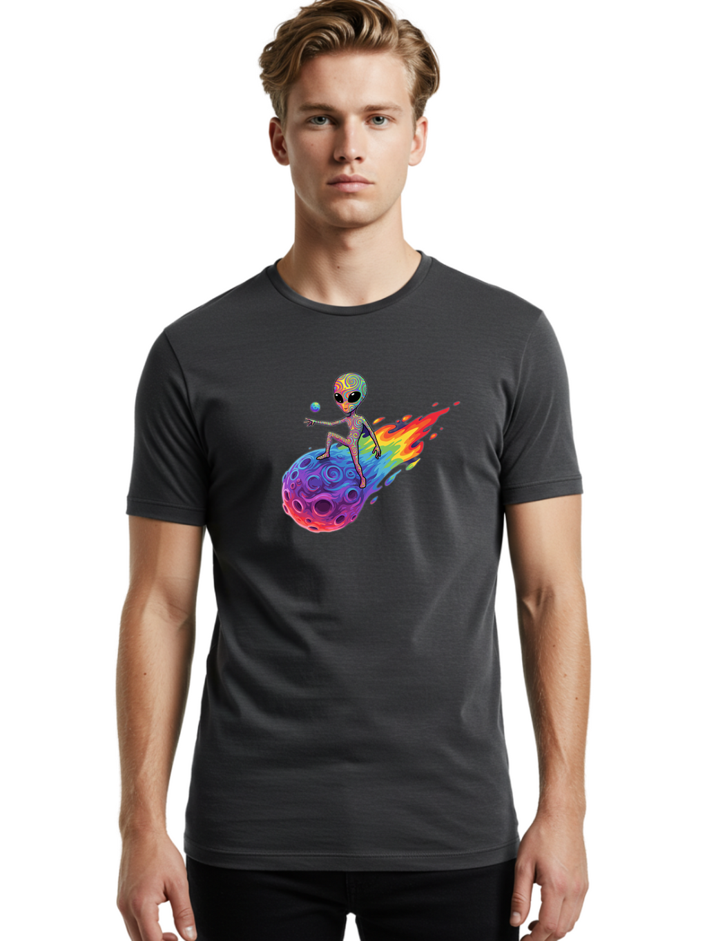 Alien-On-Meteor Men'S Graphic Tee, 100% Cotton, Comfortable Casual Summer Wear, Machine Washable, Vintage Camera, Old Camera, Antique Camera, Black Camera, Classic Photography, Photography Equipment, Nostalgic Device, Film Camera, Camera Art Bao039