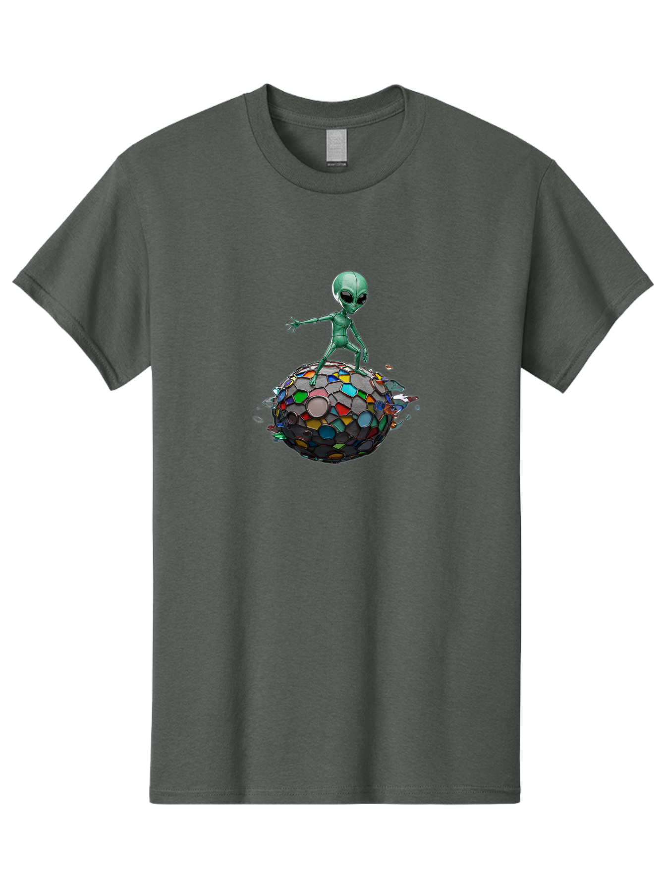 Alien-On-Mosaic-Globe Men'S Graphic Tee, 100% Cotton, Comfortable Casual Summer Wear, Machine Washable, Vintage Camera, Old Camera, Antique Camera, Black Camera, Classic Photography, Photography Equipment, Nostalgic Device, Film Camera, Bao041