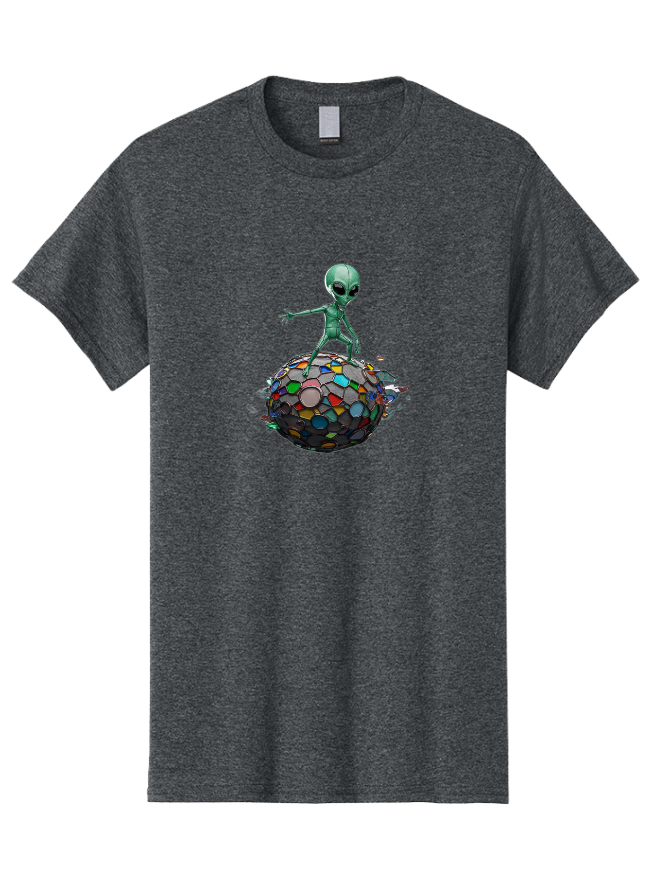 Alien-On-Mosaic-Globe Men'S Graphic Tee, 100% Cotton, Comfortable Casual Summer Wear, Machine Washable, Vintage Camera, Old Camera, Antique Camera, Black Camera, Classic Photography, Photography Equipment, Nostalgic Device, Film Camera, Bao041