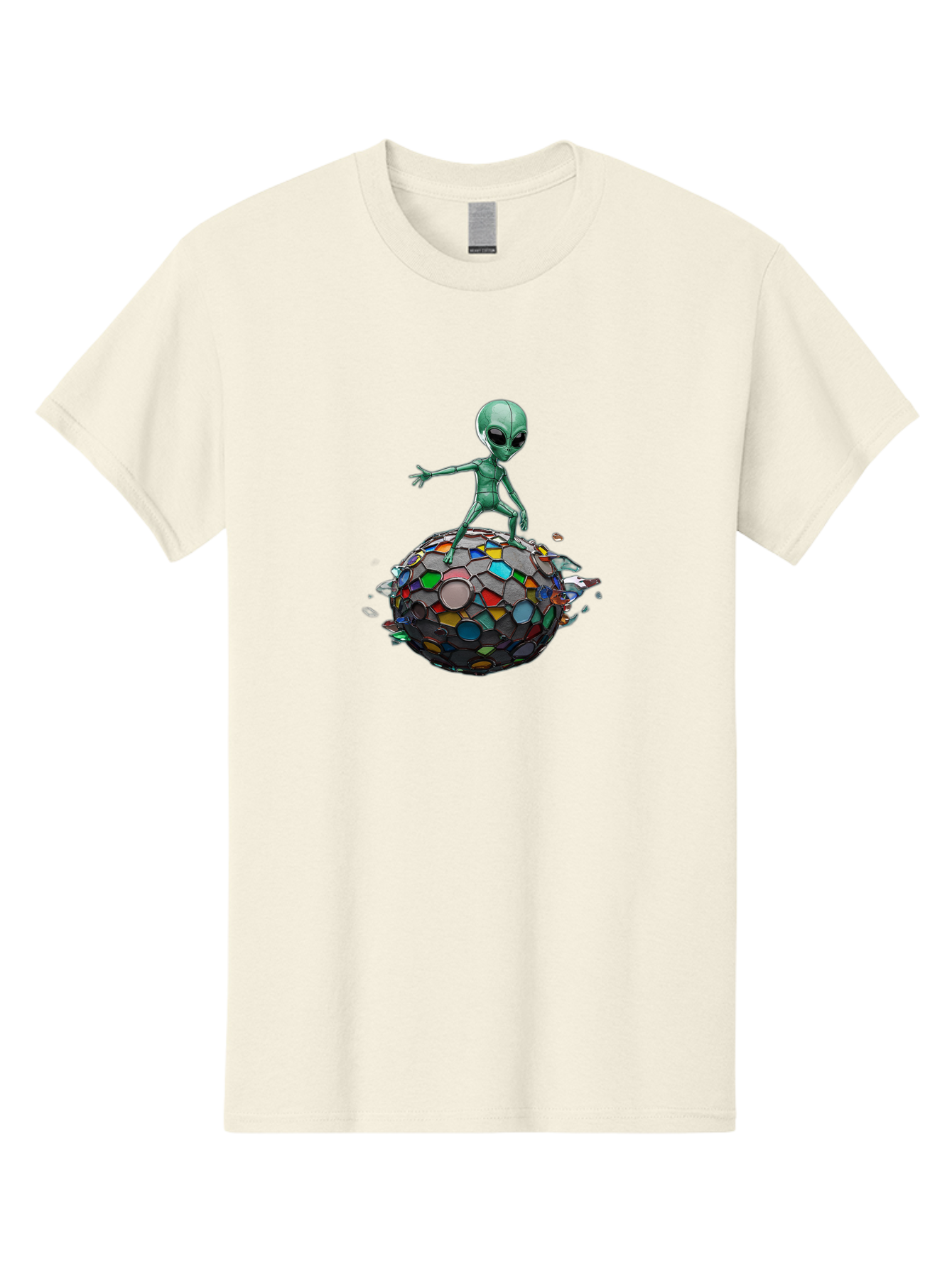 Alien-On-Mosaic-Globe Men'S Graphic Tee, 100% Cotton, Comfortable Casual Summer Wear, Machine Washable, Vintage Camera, Old Camera, Antique Camera, Black Camera, Classic Photography, Photography Equipment, Nostalgic Device, Film Camera, Bao041