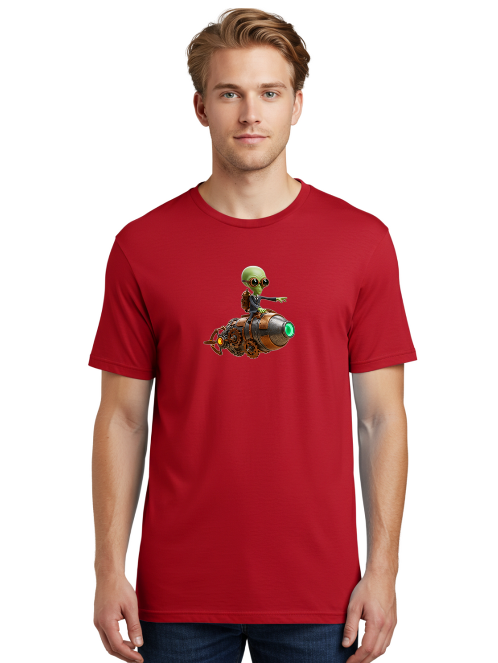 Alien-On-Rocket Men'S Graphic Tee, 100% Cotton, Comfortable Casual Summer Wear, Machine Washable, Vintage Camera, Old Camera, Antique Camera, Black Camera, Classic Photography, Photography Equipment, Nostalgic Device, Film Camera, Camera Art Bao042