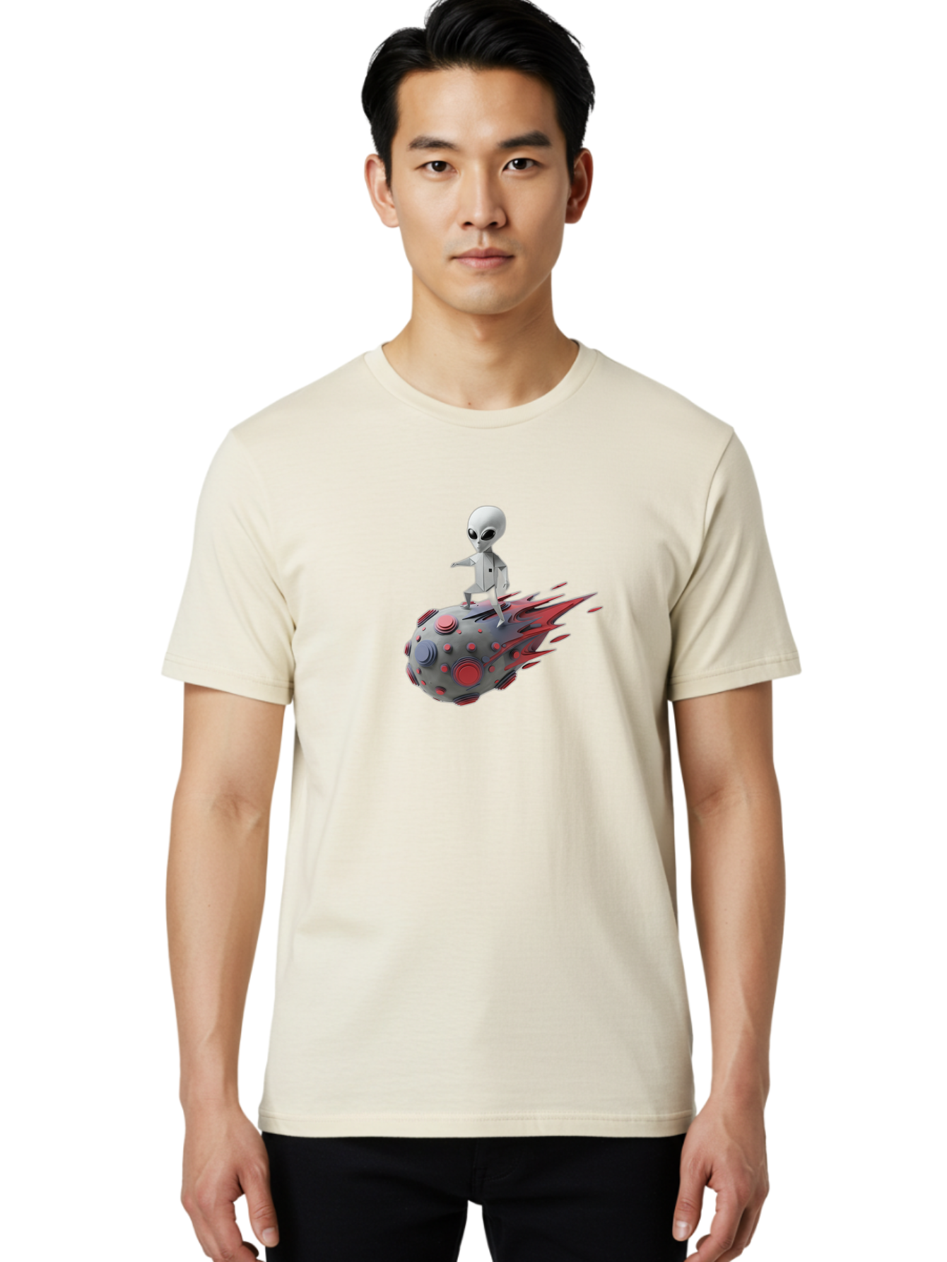 Alien-On-Ufo Men'S Graphic Tee, 100% Cotton, Comfortable Casual Summer Wear, Machine Washable, Vintage Camera, Old Camera, Antique Camera, Black Camera, Classic Photography, Photography Equipment, Nostalgic Device, Film Camera, Camera Art Bao044