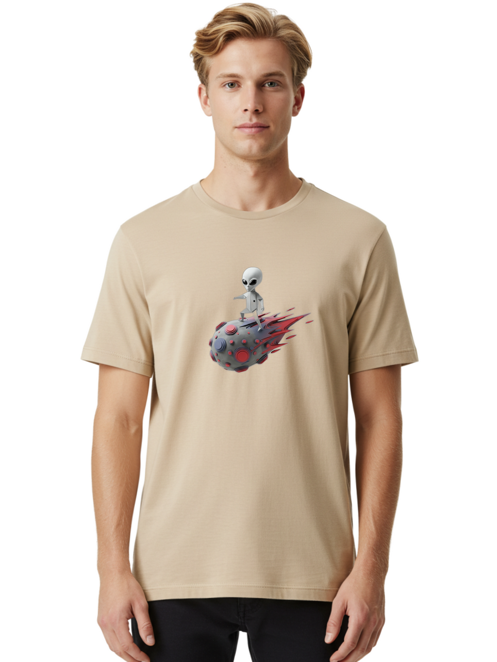Alien-On-Ufo Men'S Graphic Tee, 100% Cotton, Comfortable Casual Summer Wear, Machine Washable, Vintage Camera, Old Camera, Antique Camera, Black Camera, Classic Photography, Photography Equipment, Nostalgic Device, Film Camera, Camera Art Bao044