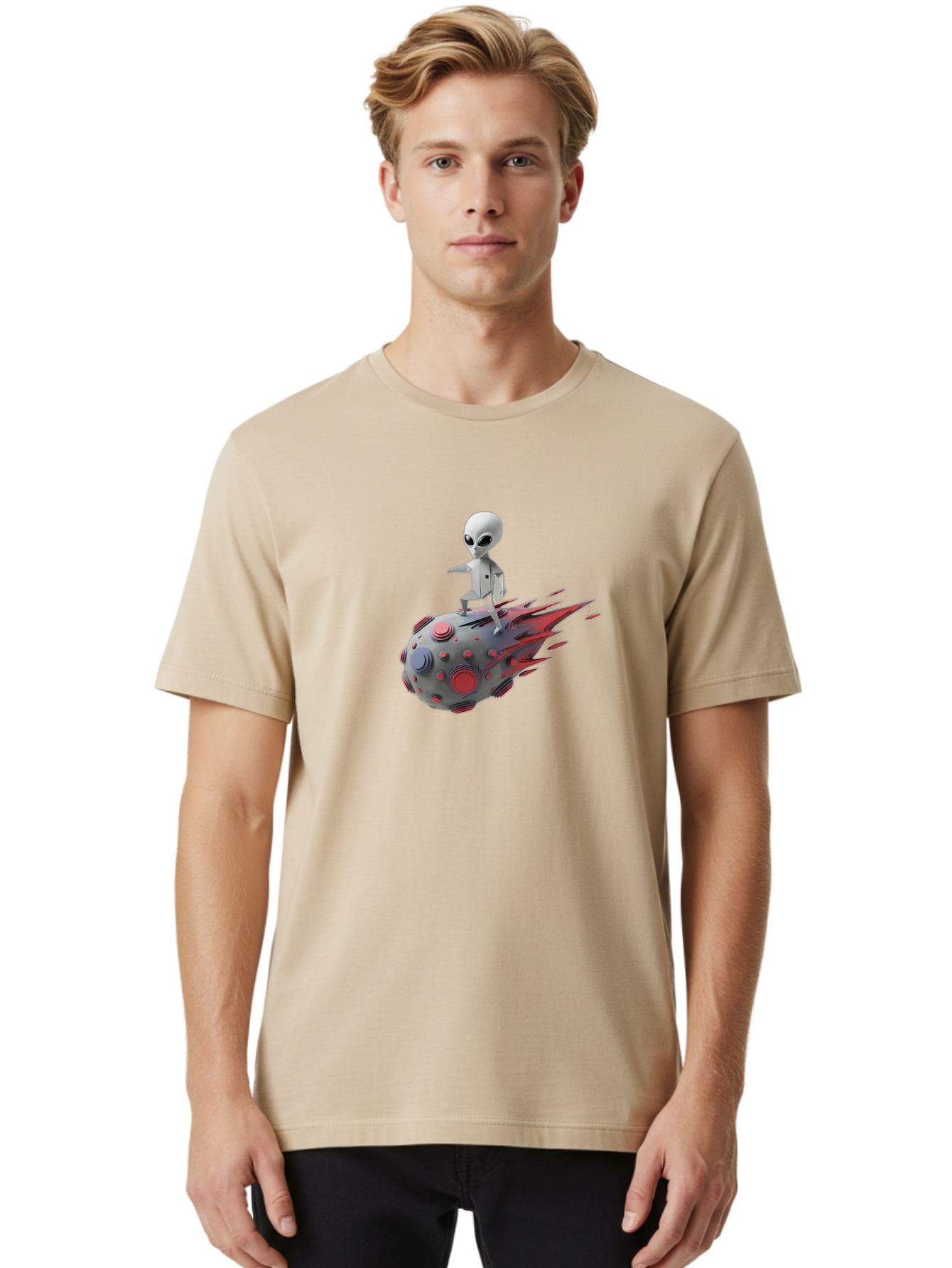 Alien-On-Ufo Men'S Graphic Tee, 100% Cotton, Comfortable Casual Summer Wear, Machine Washable, Vintage Camera, Old Camera, Antique Camera, Black Camera, Classic Photography, Photography Equipment, Nostalgic Device, Film Camera, Camera Art Bao044