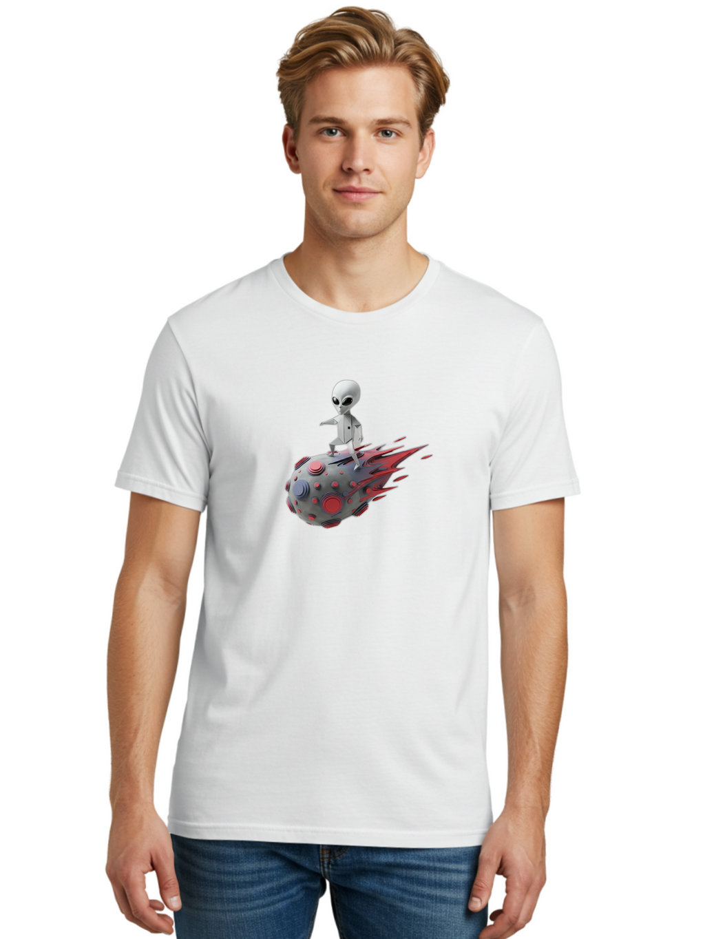 Alien-On-Ufo Men'S Graphic Tee, 100% Cotton, Comfortable Casual Summer Wear, Machine Washable, Vintage Camera, Old Camera, Antique Camera, Black Camera, Classic Photography, Photography Equipment, Nostalgic Device, Film Camera, Camera Art Bao044