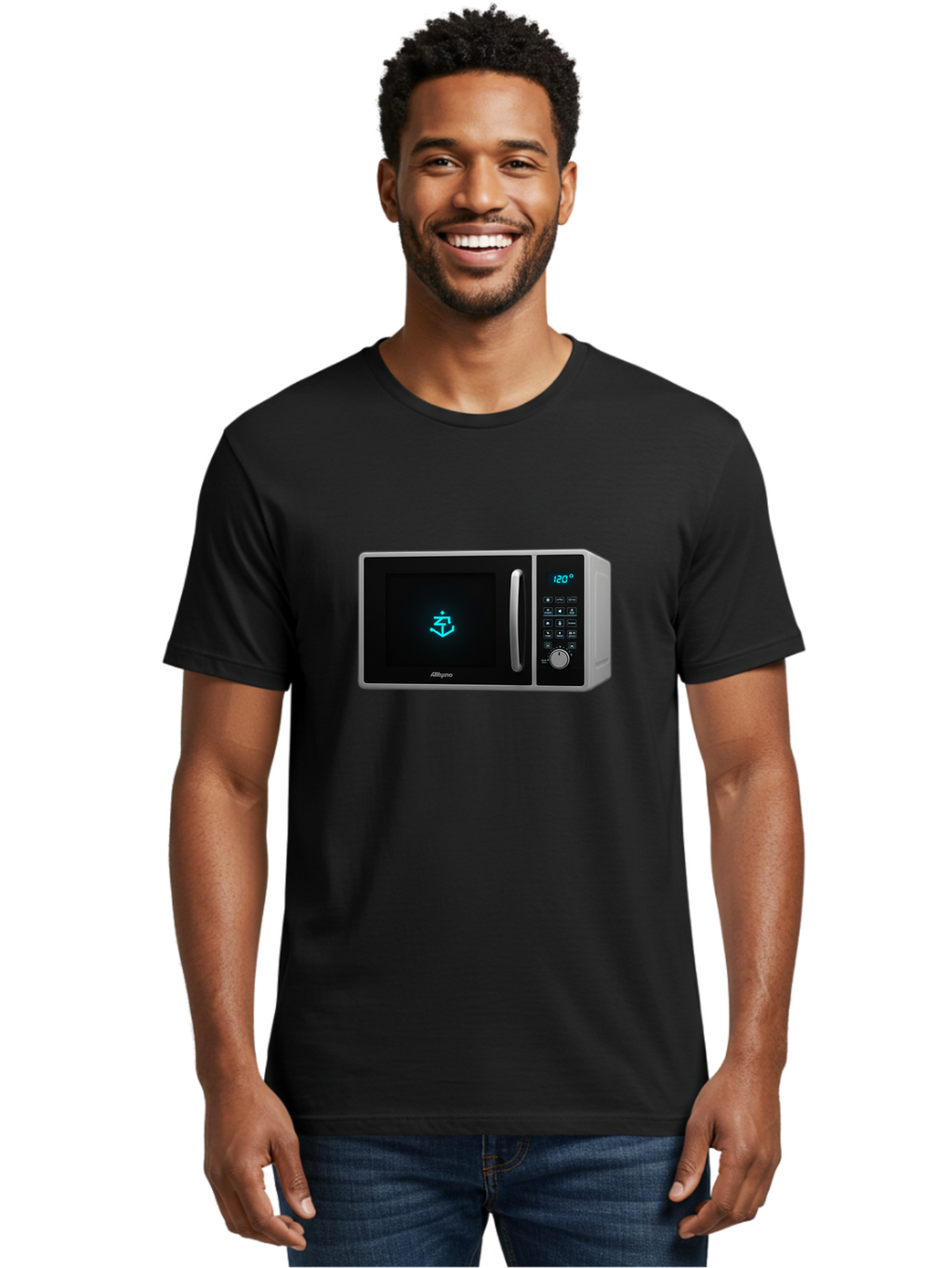 Alligro-Microwave Men'S Graphic Tee, 100% Cotton, Comfortable Casual Summer Wear, Machine Washable, Vintage Camera, Old Camera, Antique Camera, Black Camera, Classic Photography, Photography Equipment, Nostalgic Device, Film Camera, Camera Art Bao046