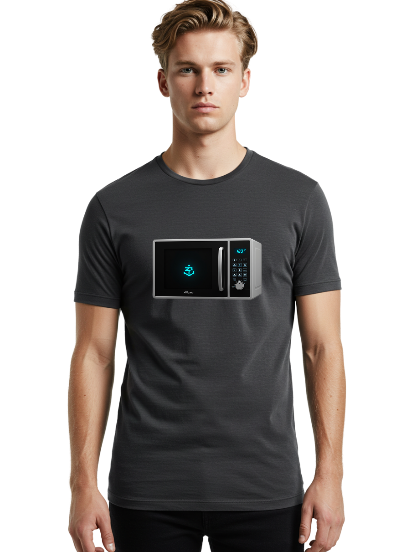 Alligro-Microwave Men'S Graphic Tee, 100% Cotton, Comfortable Casual Summer Wear, Machine Washable, Vintage Camera, Old Camera, Antique Camera, Black Camera, Classic Photography, Photography Equipment, Nostalgic Device, Film Camera, Camera Art Bao046