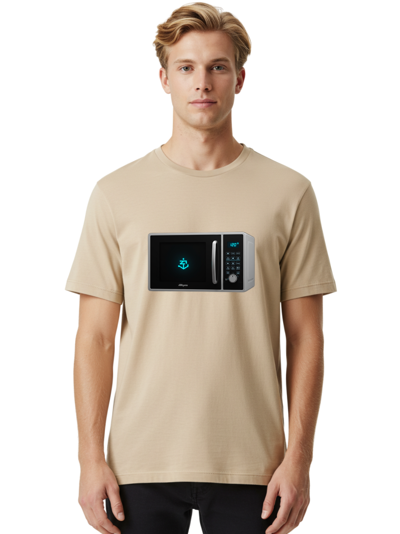 Alligro-Microwave Men'S Graphic Tee, 100% Cotton, Comfortable Casual Summer Wear, Machine Washable, Vintage Camera, Old Camera, Antique Camera, Black Camera, Classic Photography, Photography Equipment, Nostalgic Device, Film Camera, Camera Art Bao046