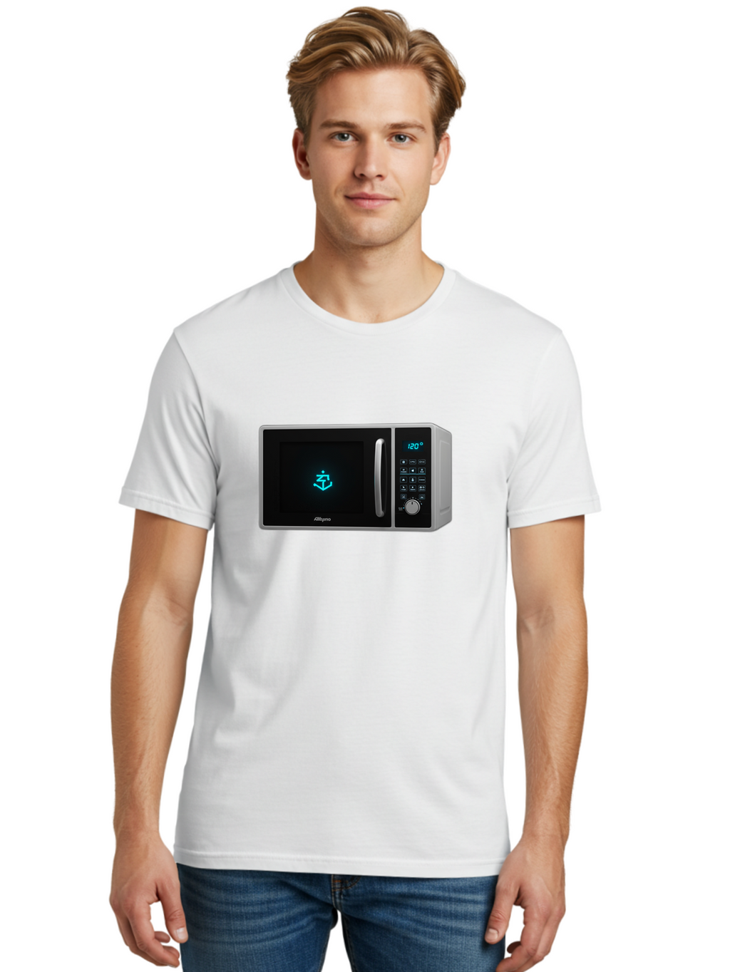 Alligro-Microwave Men'S Graphic Tee, 100% Cotton, Comfortable Casual Summer Wear, Machine Washable, Vintage Camera, Old Camera, Antique Camera, Black Camera, Classic Photography, Photography Equipment, Nostalgic Device, Film Camera, Camera Art Bao046