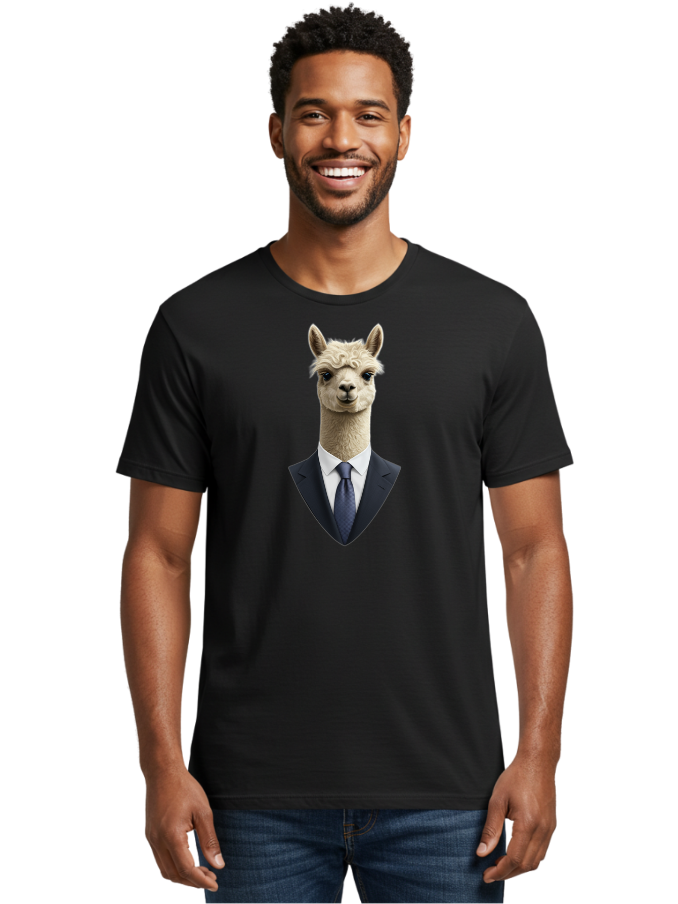 Alpaca-In-Suit Men'S Graphic Tee, 100% Cotton, Comfortable Casual Summer Wear, Machine Washable, Vintage Camera, Old Camera, Antique Camera, Black Camera, Classic Photography, Photography Equipment, Nostalgic Device, Film Camera, Camera Art Bao048
