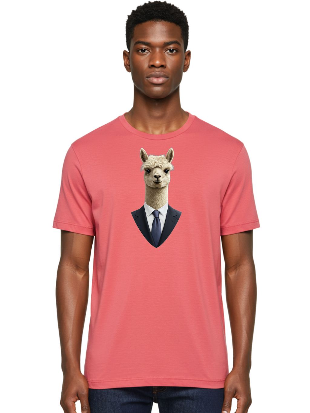 Alpaca-In-Suit Men'S Graphic Tee, 100% Cotton, Comfortable Casual Summer Wear, Machine Washable, Vintage Camera, Old Camera, Antique Camera, Black Camera, Classic Photography, Photography Equipment, Nostalgic Device, Film Camera, Camera Art Bao048