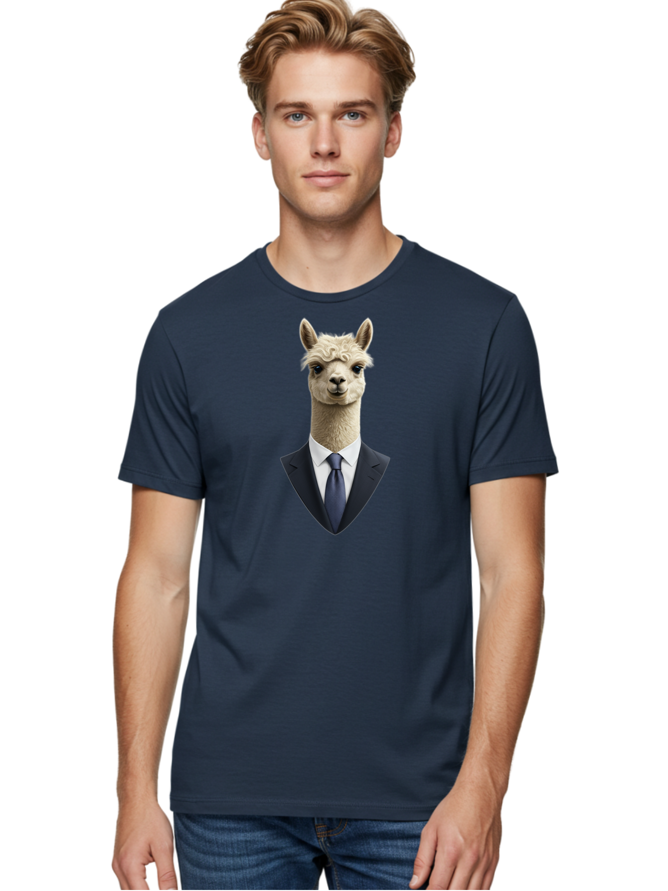 Alpaca-In-Suit Men'S Graphic Tee, 100% Cotton, Comfortable Casual Summer Wear, Machine Washable, Vintage Camera, Old Camera, Antique Camera, Black Camera, Classic Photography, Photography Equipment, Nostalgic Device, Film Camera, Camera Art Bao048