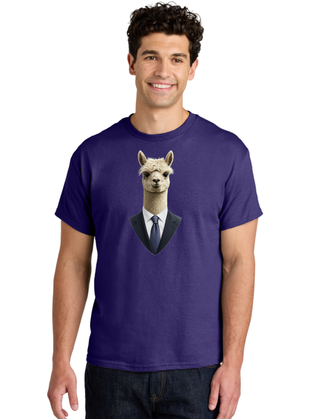 Alpaca-In-Suit Men'S Graphic Tee, 100% Cotton, Comfortable Casual Summer Wear, Machine Washable, Vintage Camera, Old Camera, Antique Camera, Black Camera, Classic Photography, Photography Equipment, Nostalgic Device, Film Camera, Camera Art Bao048