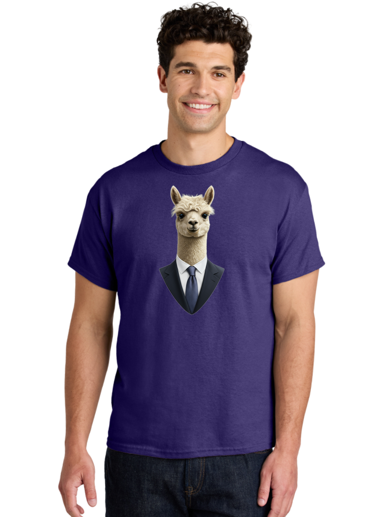 Alpaca-In-Suit Men'S Graphic Tee, 100% Cotton, Comfortable Casual Summer Wear, Machine Washable, Vintage Camera, Old Camera, Antique Camera, Black Camera, Classic Photography, Photography Equipment, Nostalgic Device, Film Camera, Camera Art Bao048