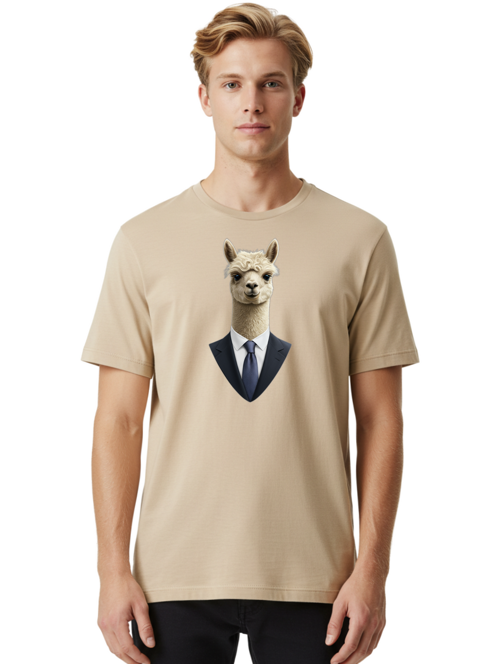 Alpaca-In-Suit Men'S Graphic Tee, 100% Cotton, Comfortable Casual Summer Wear, Machine Washable, Vintage Camera, Old Camera, Antique Camera, Black Camera, Classic Photography, Photography Equipment, Nostalgic Device, Film Camera, Camera Art Bao048
