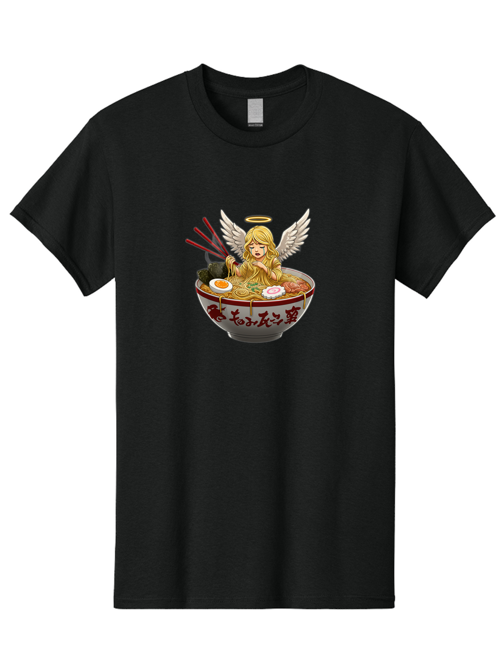 Angel-Eating-Ramen-1 Men'S Graphic Tee, 100% Cotton, Comfortable Casual Summer Wear, Machine Washable, Vintage Camera, Old Camera, Antique Camera, Black Camera, Classic Photography, Photography Equipment, Nostalgic Device, Film Camera, Bao052