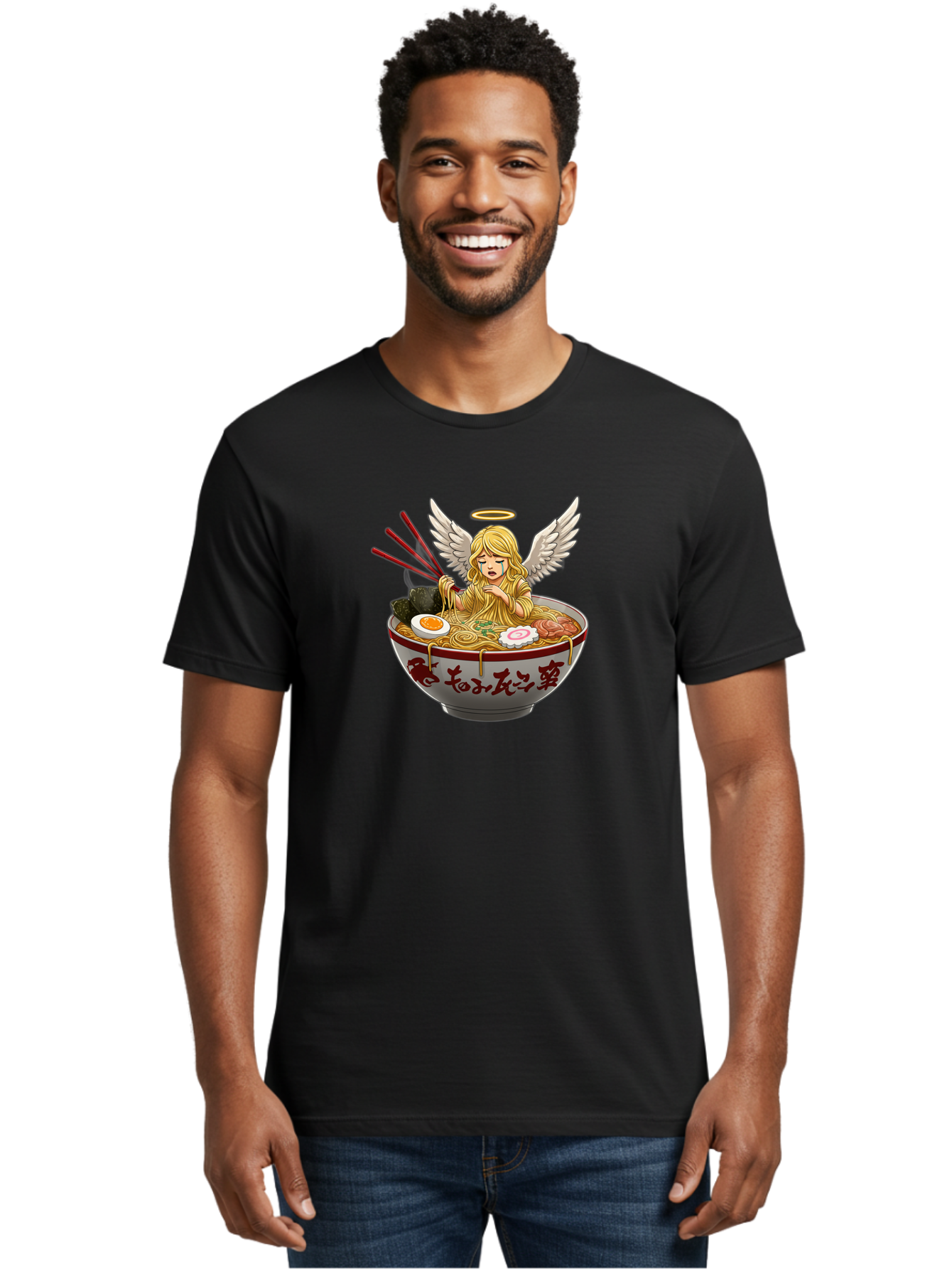 Angel-Eating-Ramen-1 Men'S Graphic Tee, 100% Cotton, Comfortable Casual Summer Wear, Machine Washable, Vintage Camera, Old Camera, Antique Camera, Black Camera, Classic Photography, Photography Equipment, Nostalgic Device, Film Camera, Bao052