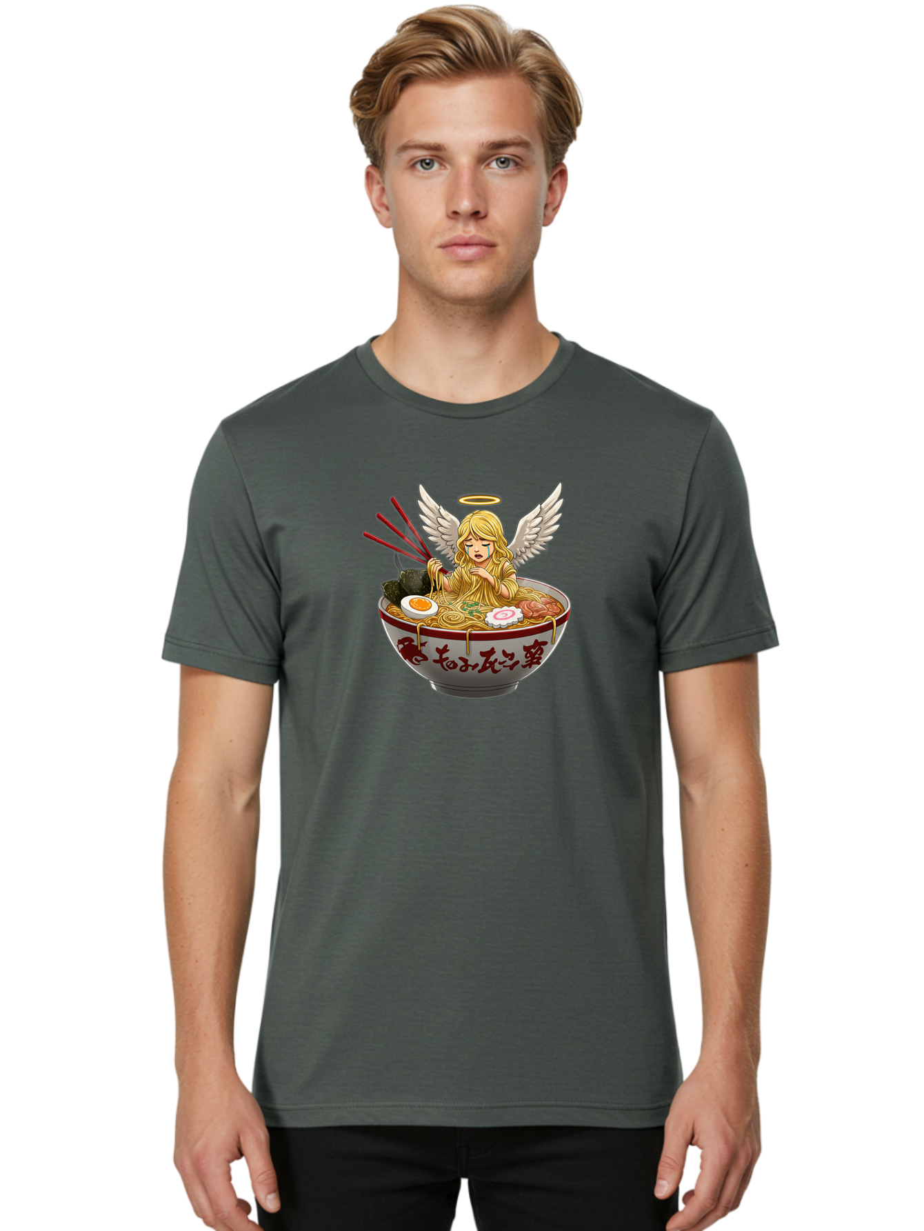 Angel-Eating-Ramen-1 Men'S Graphic Tee, 100% Cotton, Comfortable Casual Summer Wear, Machine Washable, Vintage Camera, Old Camera, Antique Camera, Black Camera, Classic Photography, Photography Equipment, Nostalgic Device, Film Camera, Bao052