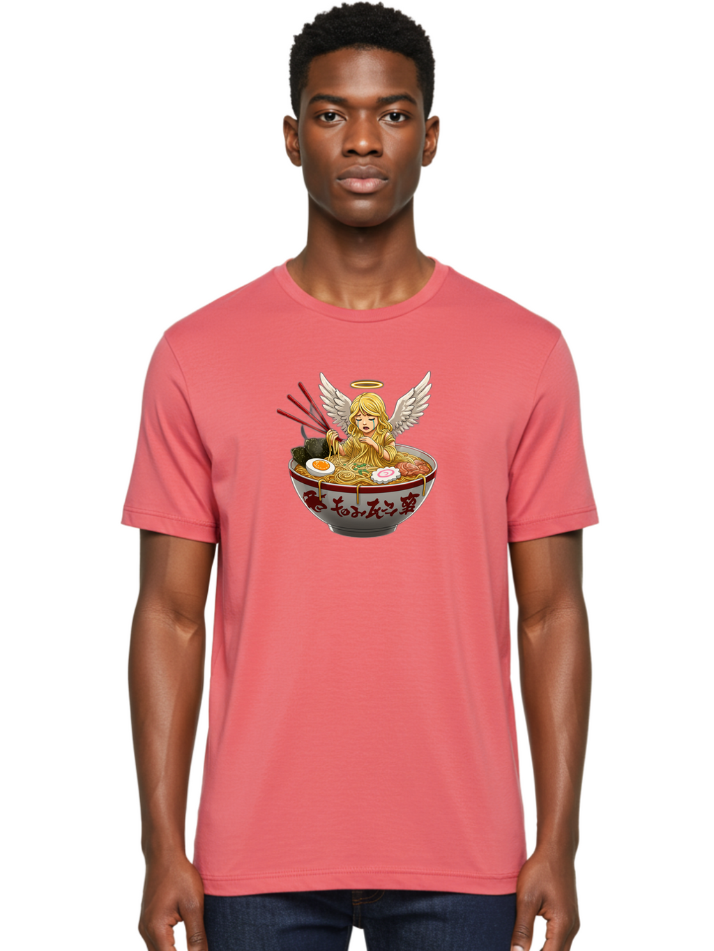 Angel-Eating-Ramen-1 Men'S Graphic Tee, 100% Cotton, Comfortable Casual Summer Wear, Machine Washable, Vintage Camera, Old Camera, Antique Camera, Black Camera, Classic Photography, Photography Equipment, Nostalgic Device, Film Camera, Bao052