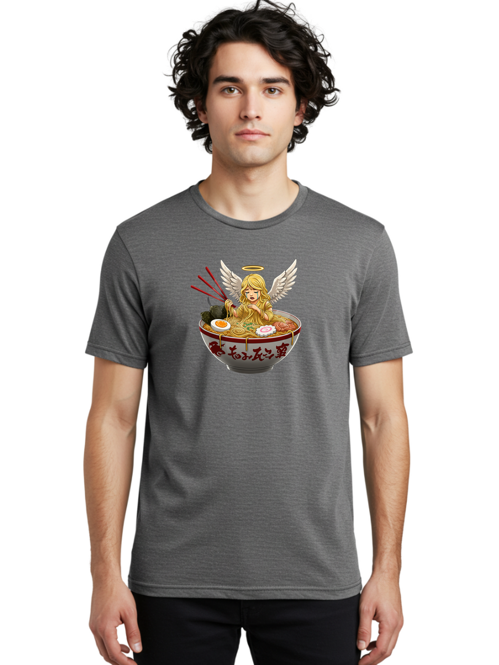 Angel-Eating-Ramen-1 Men'S Graphic Tee, 100% Cotton, Comfortable Casual Summer Wear, Machine Washable, Vintage Camera, Old Camera, Antique Camera, Black Camera, Classic Photography, Photography Equipment, Nostalgic Device, Film Camera, Bao052
