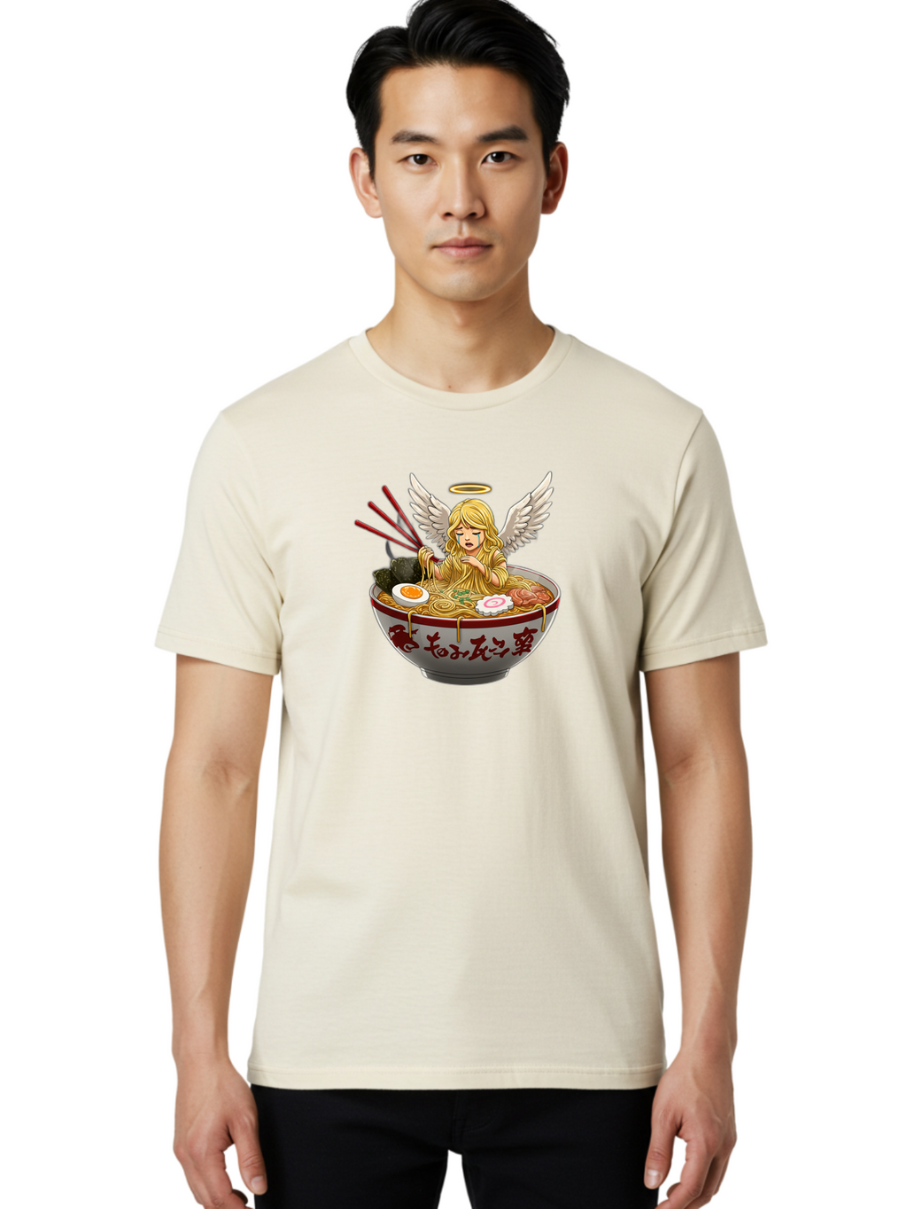 Angel-Eating-Ramen-1 Men'S Graphic Tee, 100% Cotton, Comfortable Casual Summer Wear, Machine Washable, Vintage Camera, Old Camera, Antique Camera, Black Camera, Classic Photography, Photography Equipment, Nostalgic Device, Film Camera, Bao052