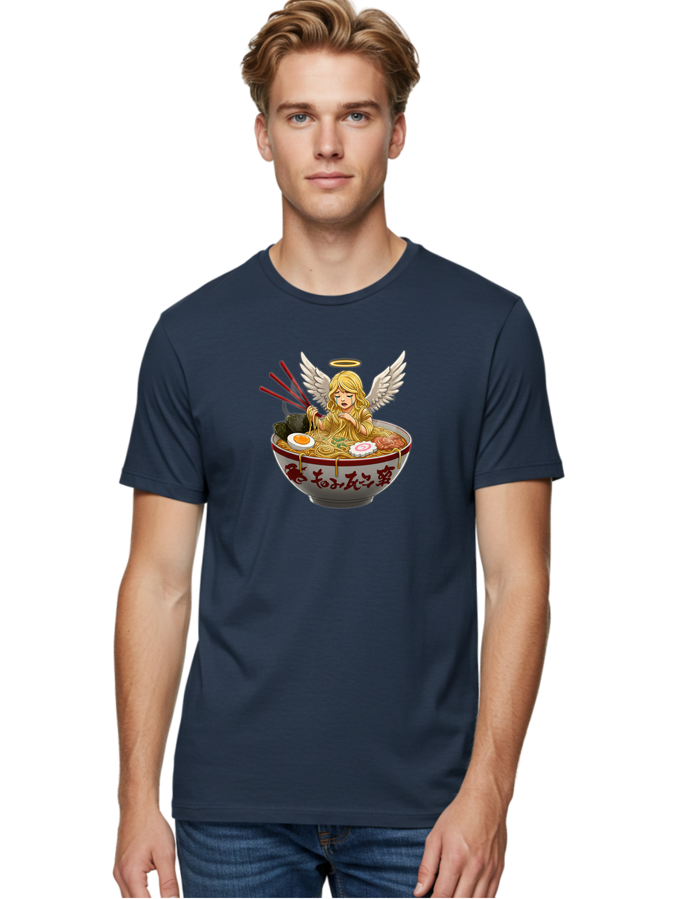 Angel-Eating-Ramen-1 Men'S Graphic Tee, 100% Cotton, Comfortable Casual Summer Wear, Machine Washable, Vintage Camera, Old Camera, Antique Camera, Black Camera, Classic Photography, Photography Equipment, Nostalgic Device, Film Camera, Bao052