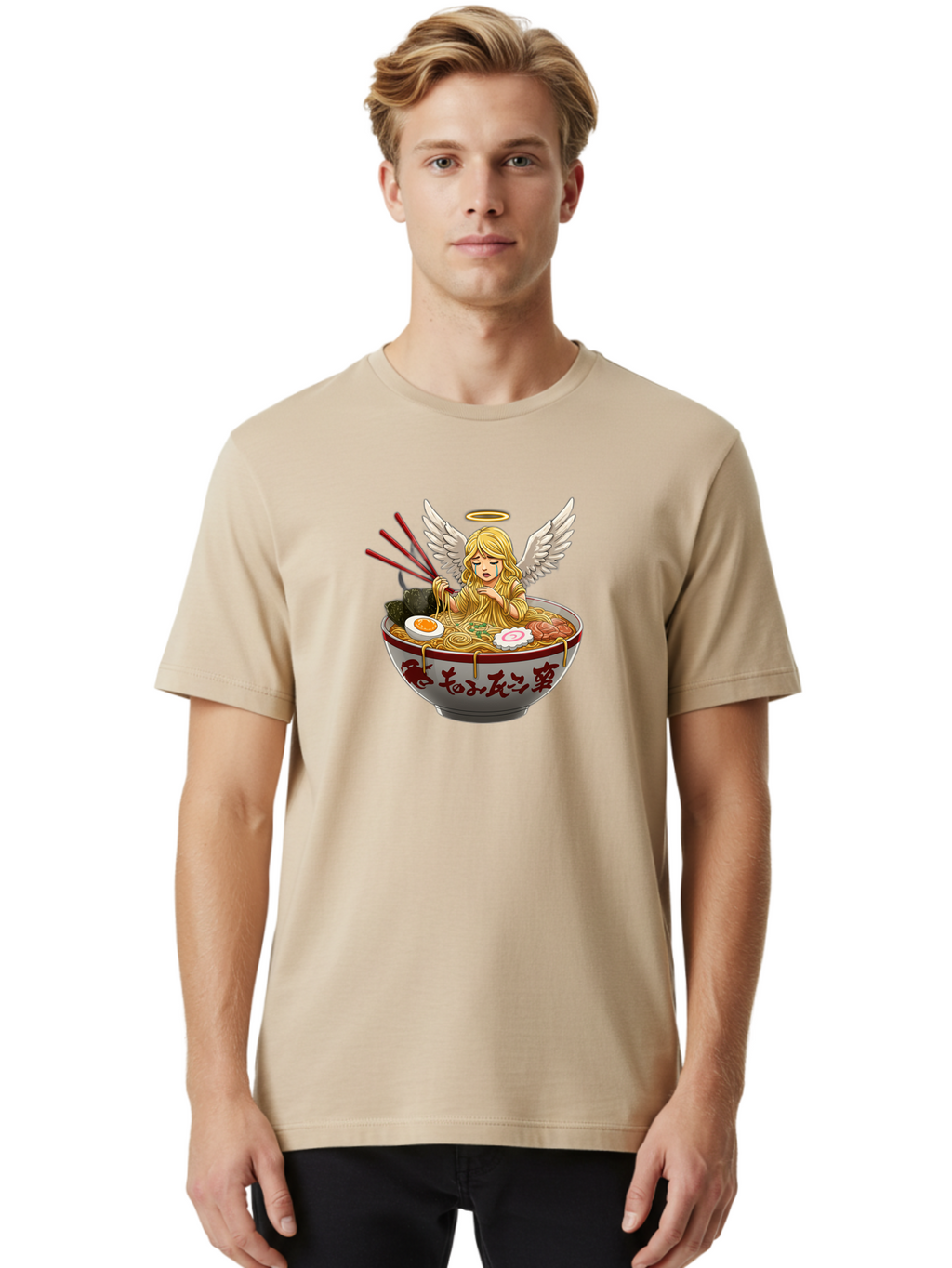 Angel-Eating-Ramen-1 Men'S Graphic Tee, 100% Cotton, Comfortable Casual Summer Wear, Machine Washable, Vintage Camera, Old Camera, Antique Camera, Black Camera, Classic Photography, Photography Equipment, Nostalgic Device, Film Camera, Bao052