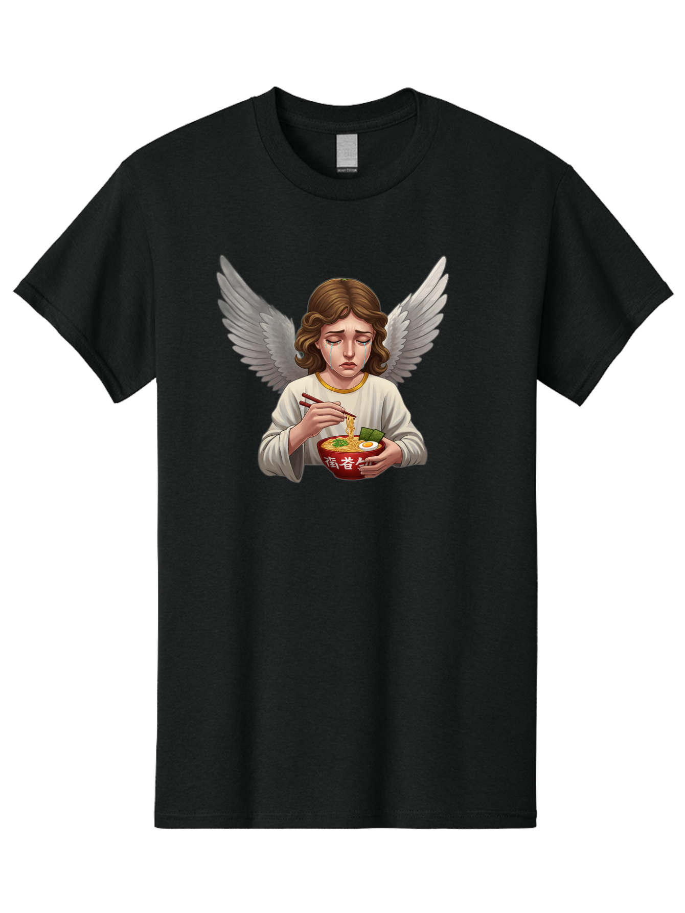 Angel-Eating-Ramen-2 Men'S Graphic Tee, 100% Cotton, Comfortable Casual Summer Wear, Machine Washable, Vintage Camera, Old Camera, Antique Camera, Black Camera, Classic Photography, Photography Equipment, Nostalgic Device, Film Camera, Bao053
