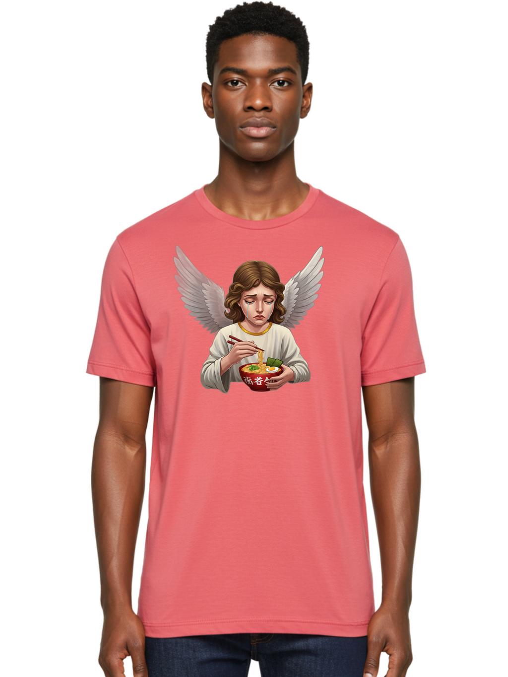 Angel-Eating-Ramen-2 Men'S Graphic Tee, 100% Cotton, Comfortable Casual Summer Wear, Machine Washable, Vintage Camera, Old Camera, Antique Camera, Black Camera, Classic Photography, Photography Equipment, Nostalgic Device, Film Camera, Bao053