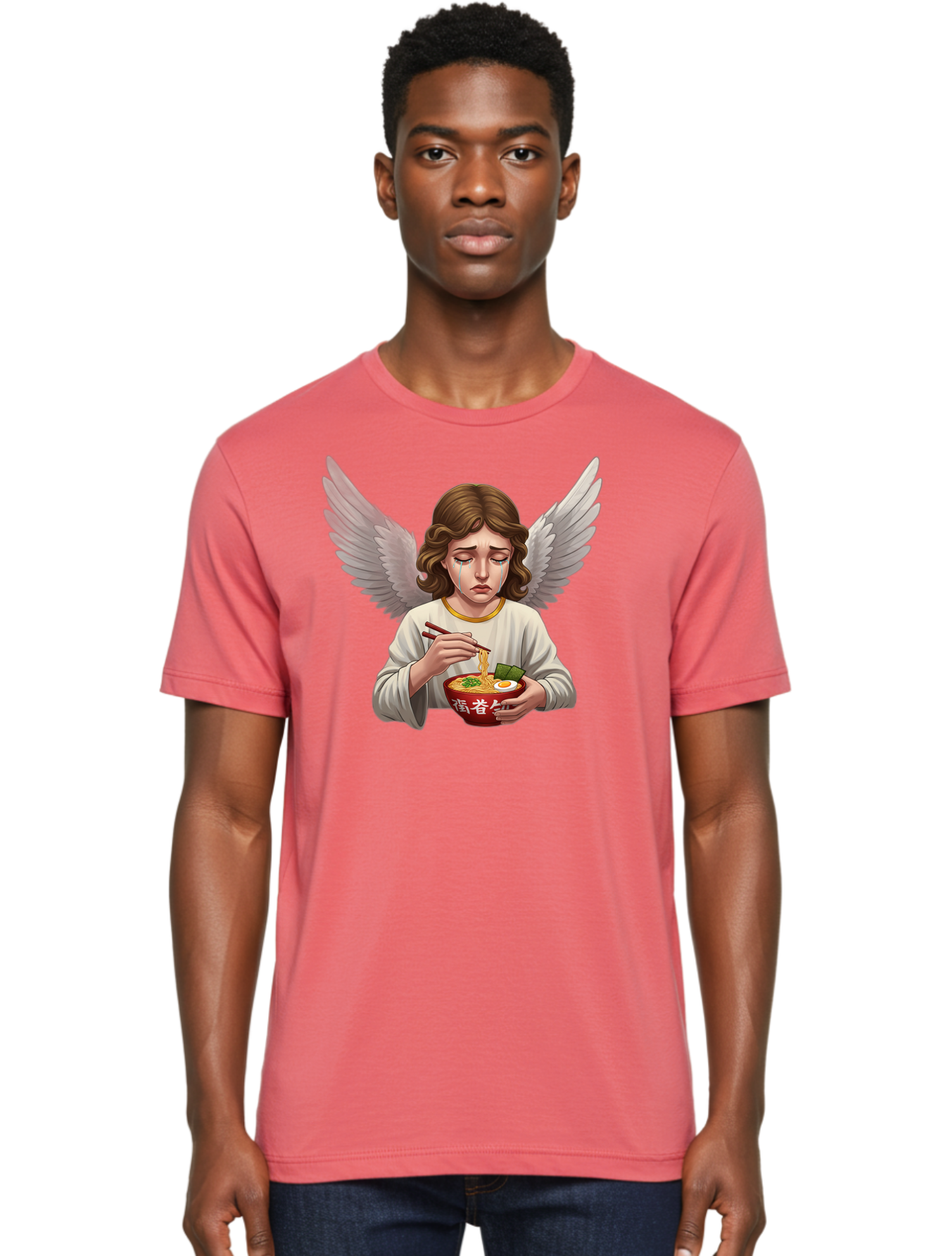 Angel-Eating-Ramen-2 Men'S Graphic Tee, 100% Cotton, Comfortable Casual Summer Wear, Machine Washable, Vintage Camera, Old Camera, Antique Camera, Black Camera, Classic Photography, Photography Equipment, Nostalgic Device, Film Camera, Bao053