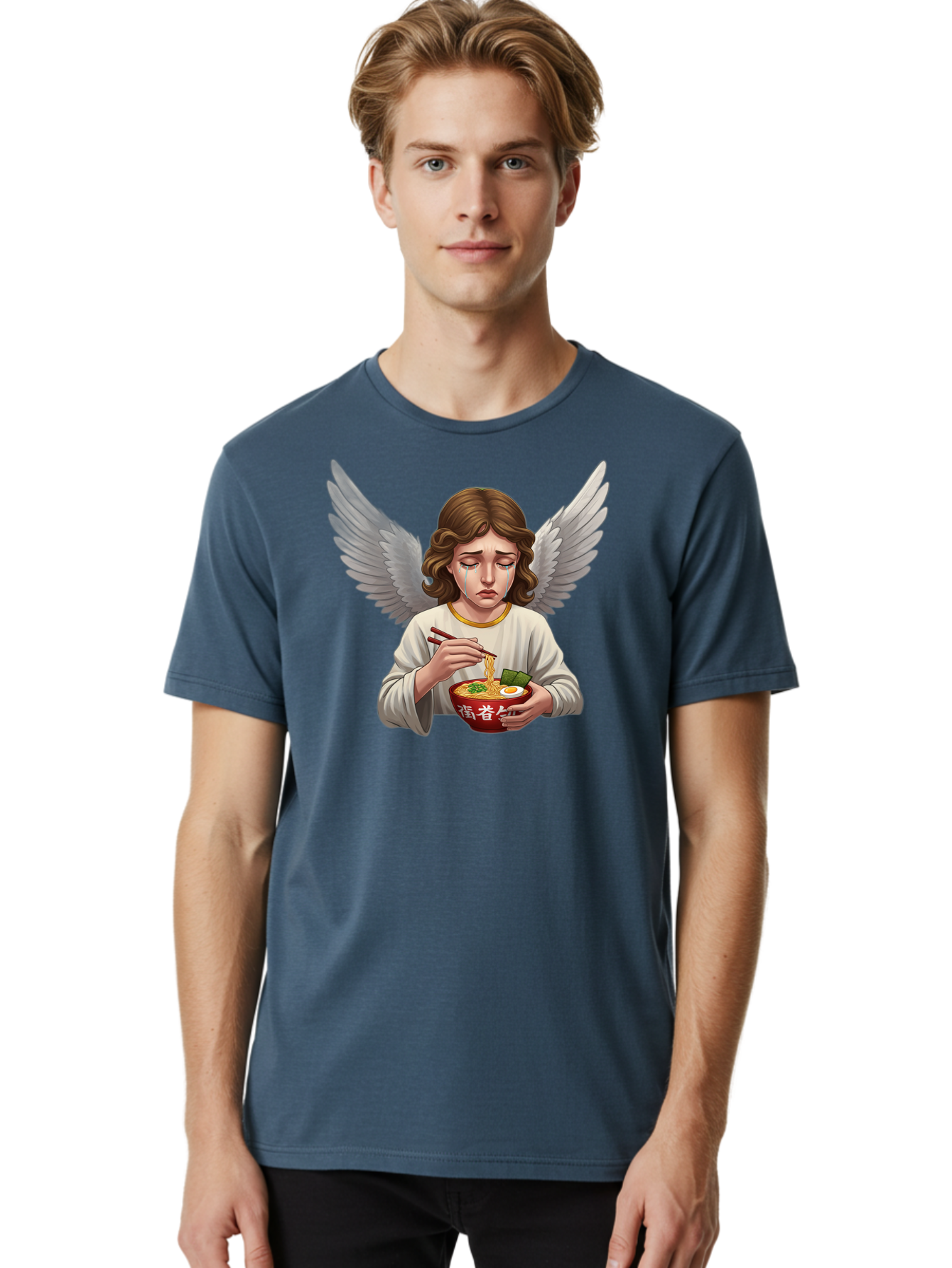 Angel-Eating-Ramen-2 Men'S Graphic Tee, 100% Cotton, Comfortable Casual Summer Wear, Machine Washable, Vintage Camera, Old Camera, Antique Camera, Black Camera, Classic Photography, Photography Equipment, Nostalgic Device, Film Camera, Bao053